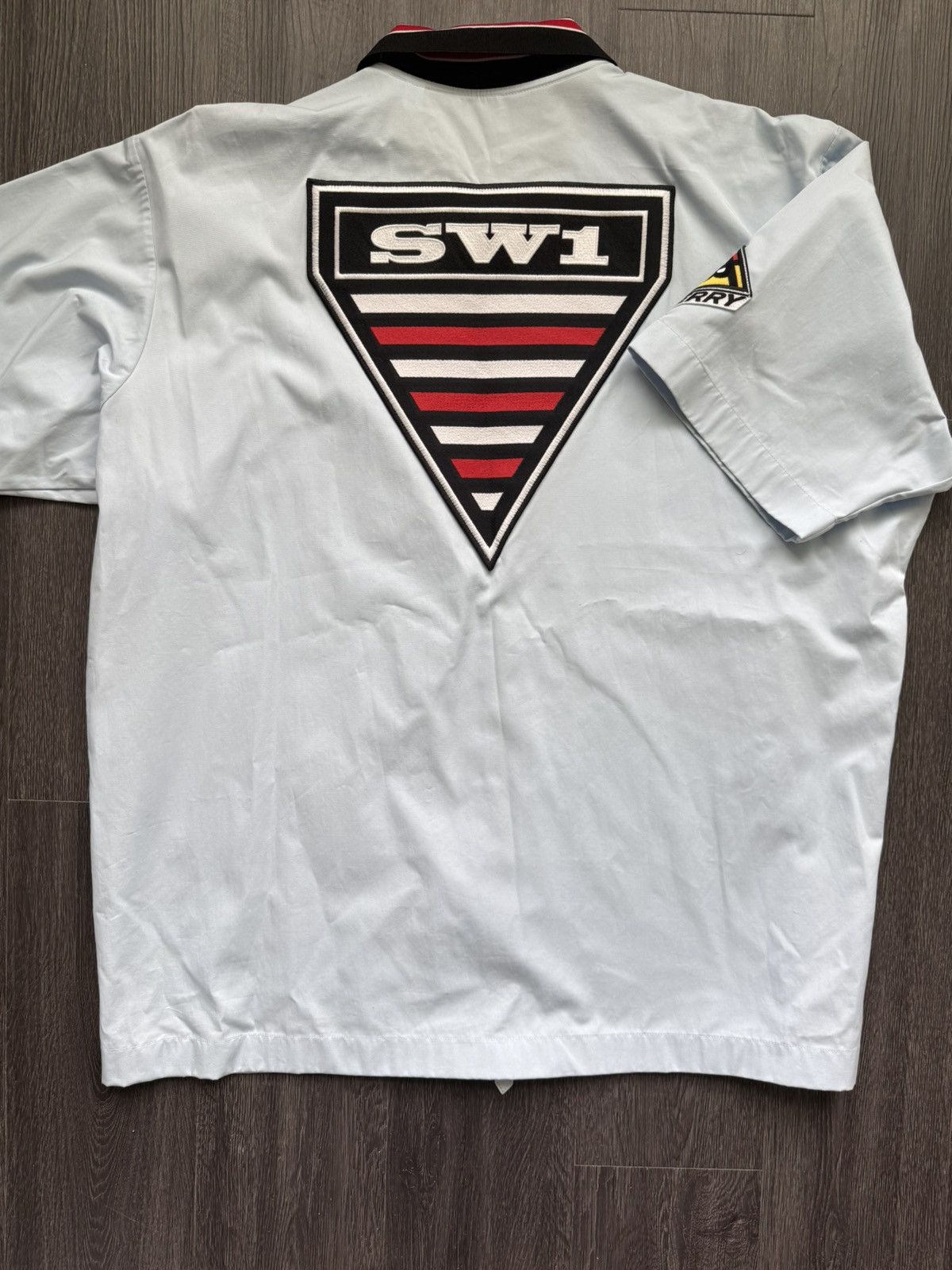 Burberry Burberry Short-Sleeve Zip-Front Shirt- Baby Blue Size US XL / EU 56 / 4 - 3 Thumbnail