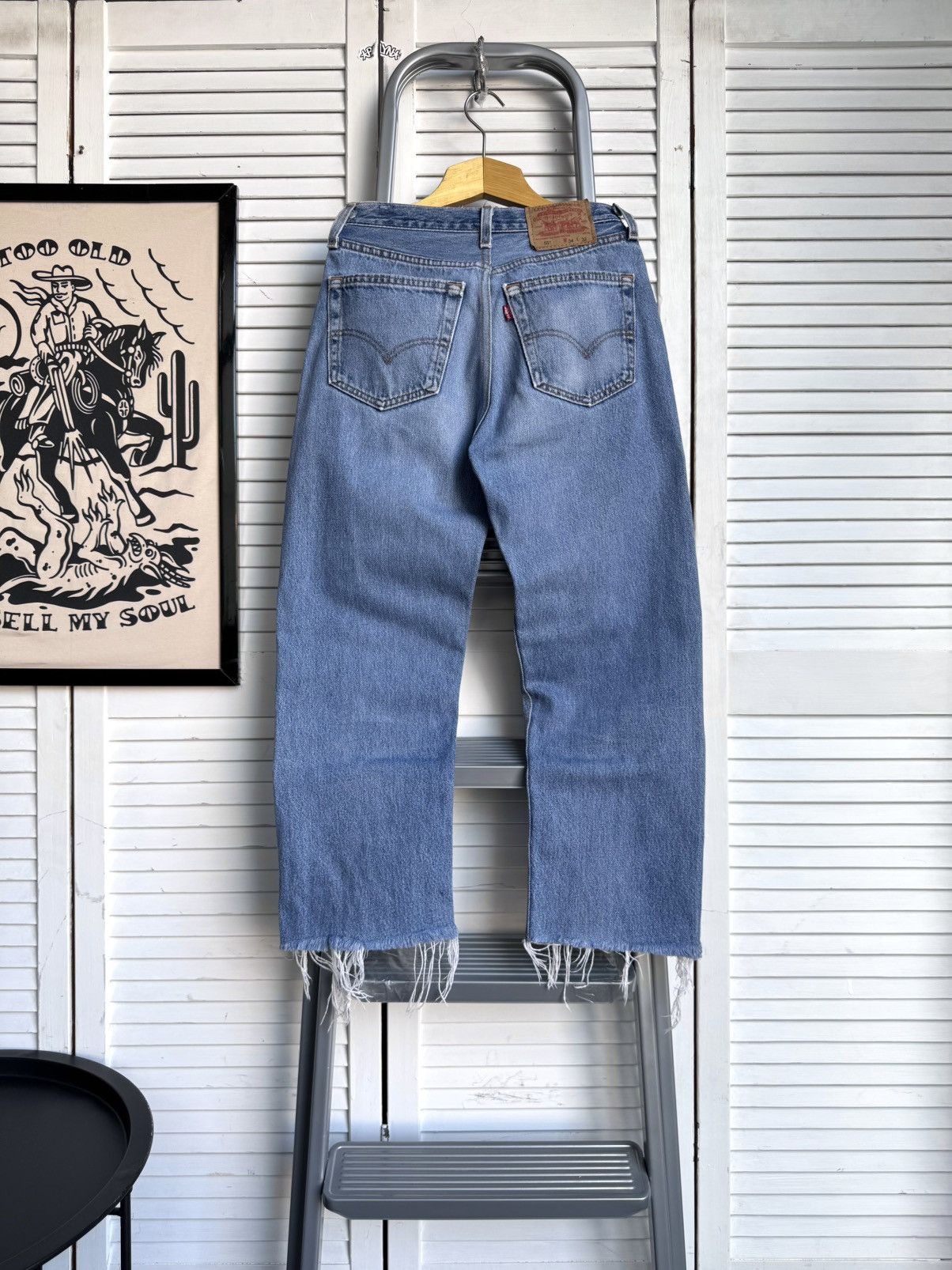 Levi's Vintage Levi’s 501 Rework Distressed Light Blue Wash Jeans Size US 26 / EU 42 - 1 Thumbnail
