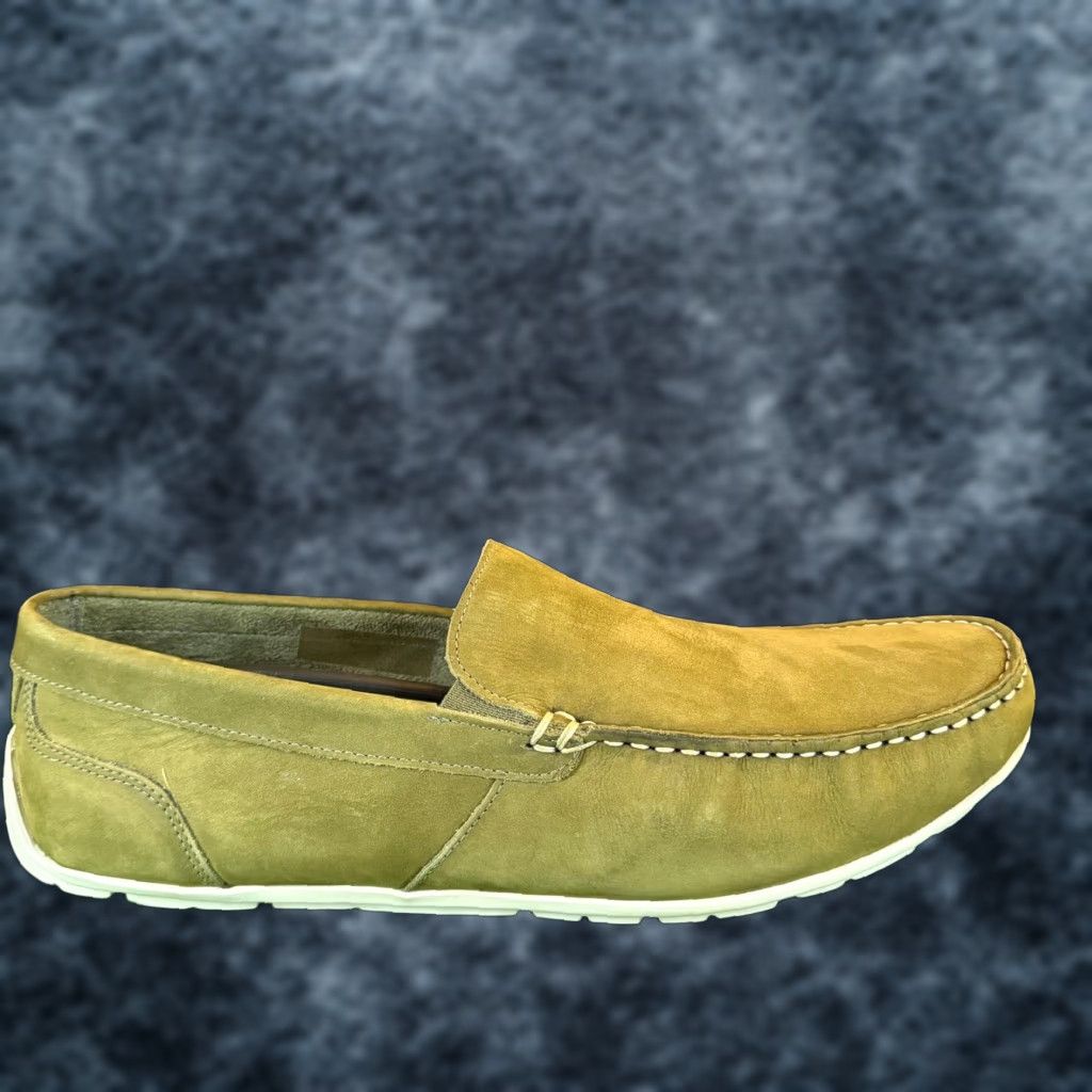 Rockport Olive Green Nubuck Leather Loafers CJ2080 Moc Toe Drivers Mens Size 11