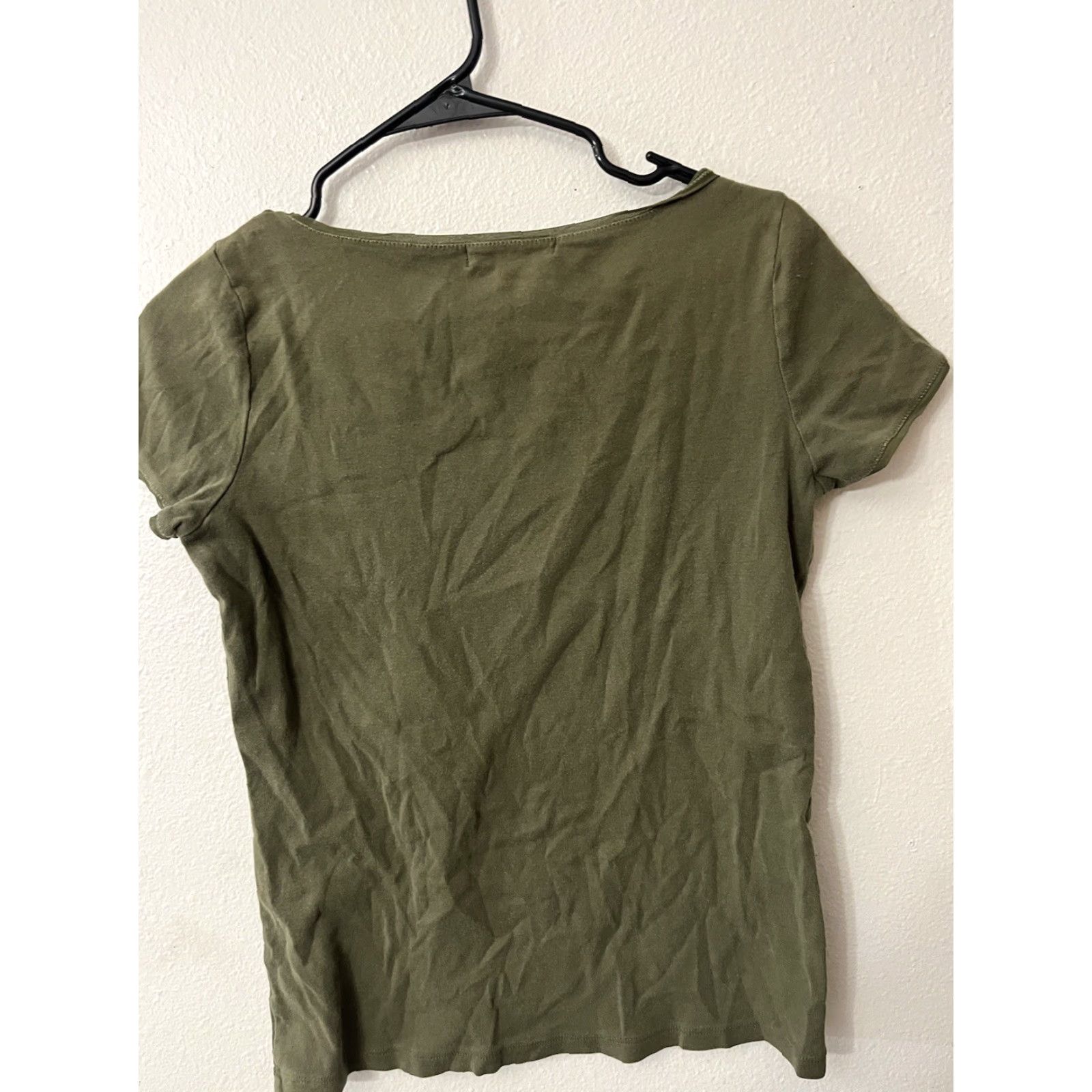 Ralph Lauren Lauren Ralph Lauren Short Sleeve Shirt Women Green Solid M Cotton Size M / US 6-8 / IT 42-44 - 2 Thumbnail