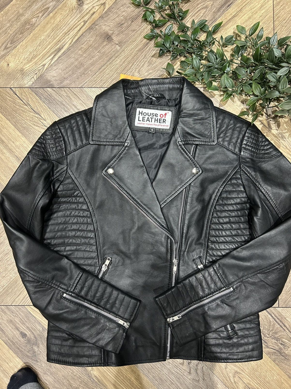 Vintage Real Leather Biker Jacket Size L / US 10 / IT 46 - 1 Thumbnail