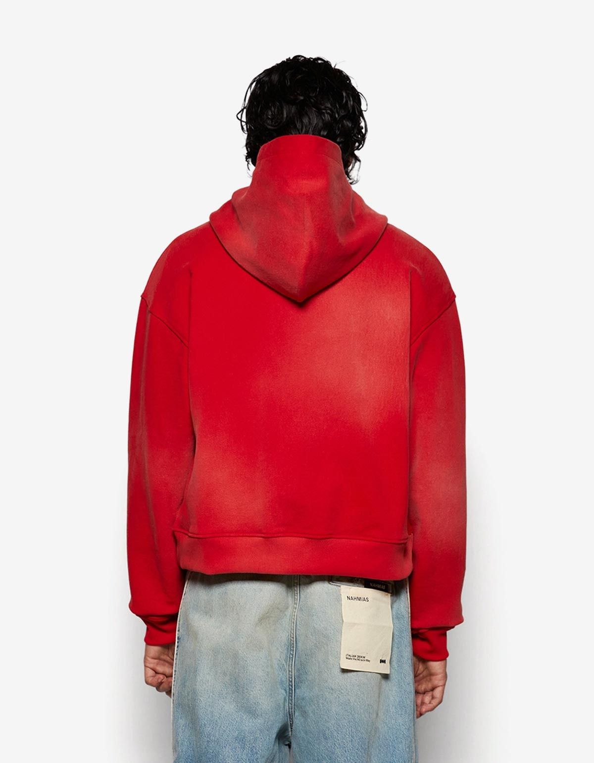Nahmias Nahmias Red Sunfade Boxy Zip-Up Hoodie Size US XS / EU 42 / 0 - 3 Thumbnail