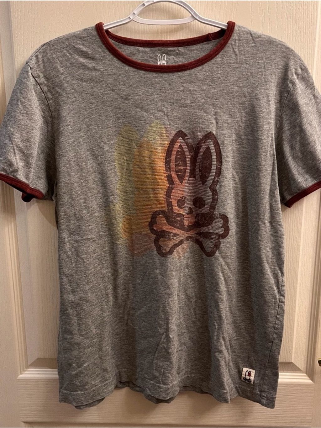 Psycho Bunny Psycho Bunny Graphic T-Shirt Gray Burgundy Bunny Crossbones Size US L / EU 52-54 / 3 - 1 Thumbnail