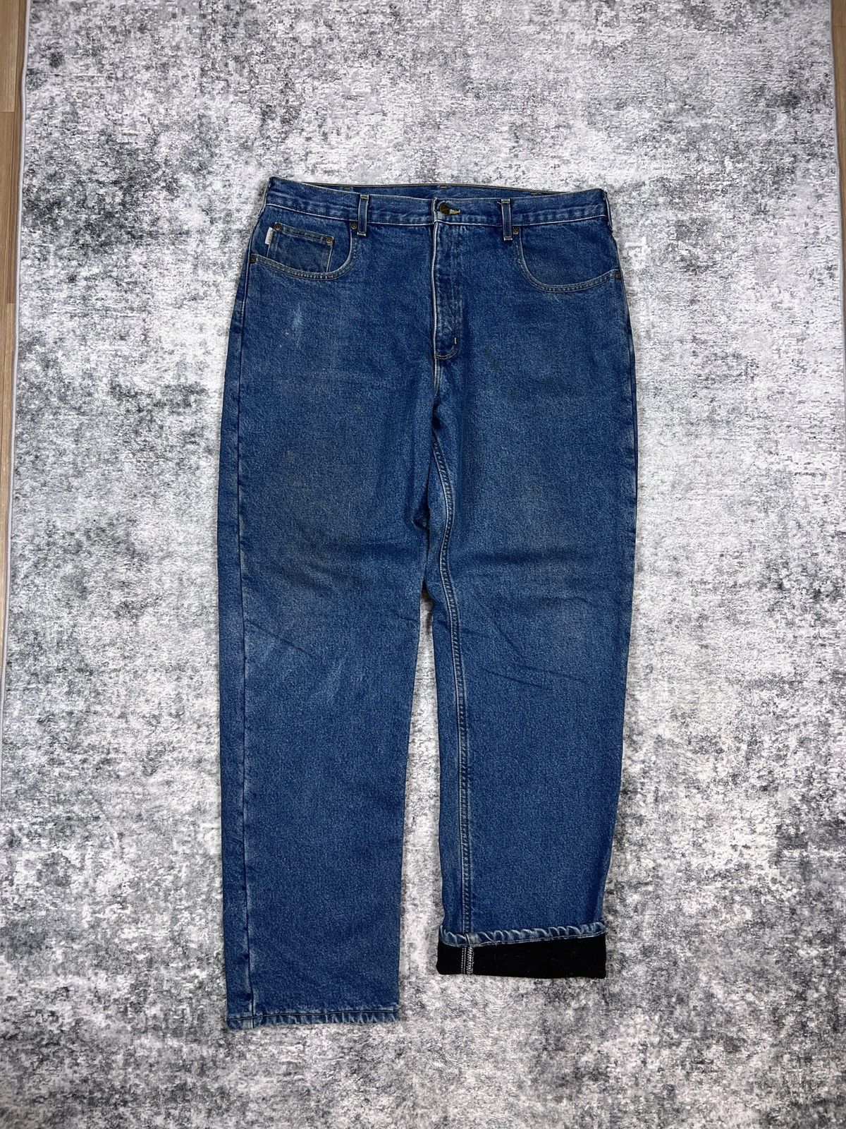 Carhartt × Vintage Vintage Carhartt Flannel Lined Relaxed Fit Denim Jeans 38x34 Size US 38 / EU 54 - 3 Thumbnail