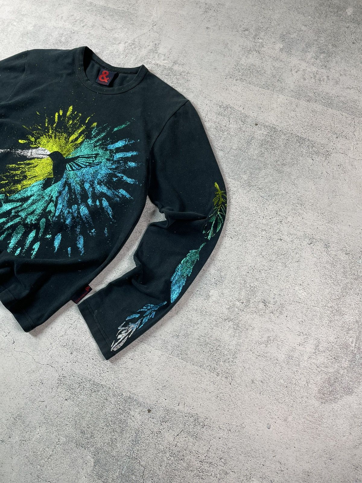 Dolce & Gabbana × Vintage Vintage 90s Dolce & Gabbana Colibri Shiny Faded Longsleeve Size US M / EU 48-50 / 2 - 3 Thumbnail
