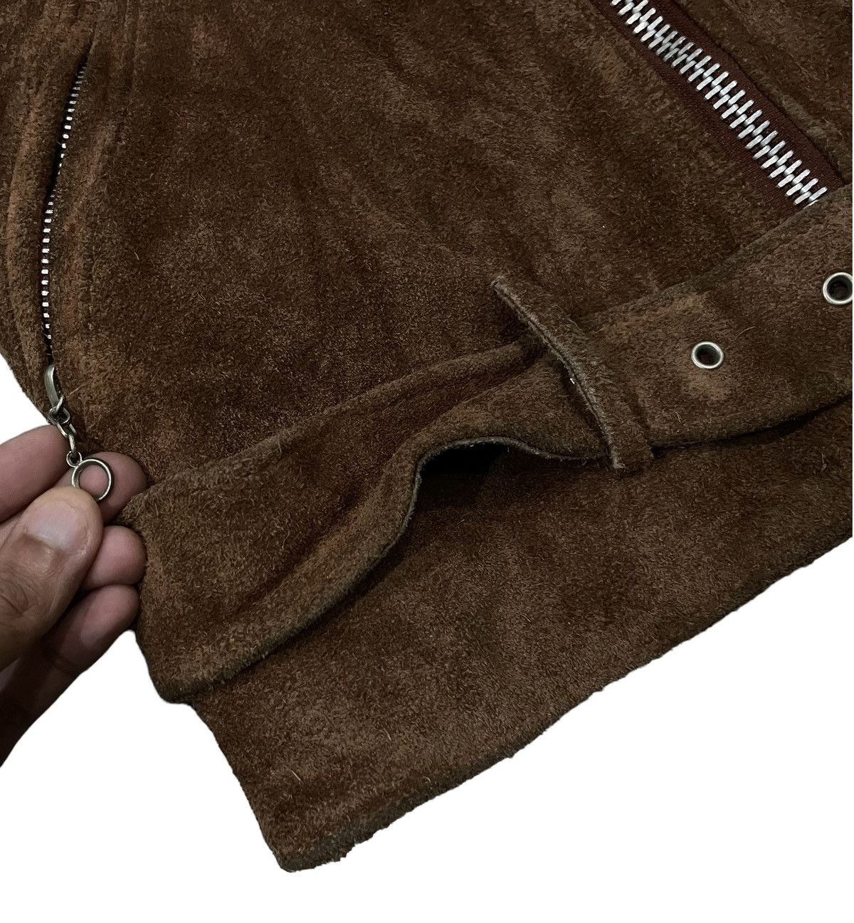 Schott Vintage Mextex Double Collar Biker Suede Leather Jacket Size US S / EU 44-46 / 1 - 11 Thumbnail