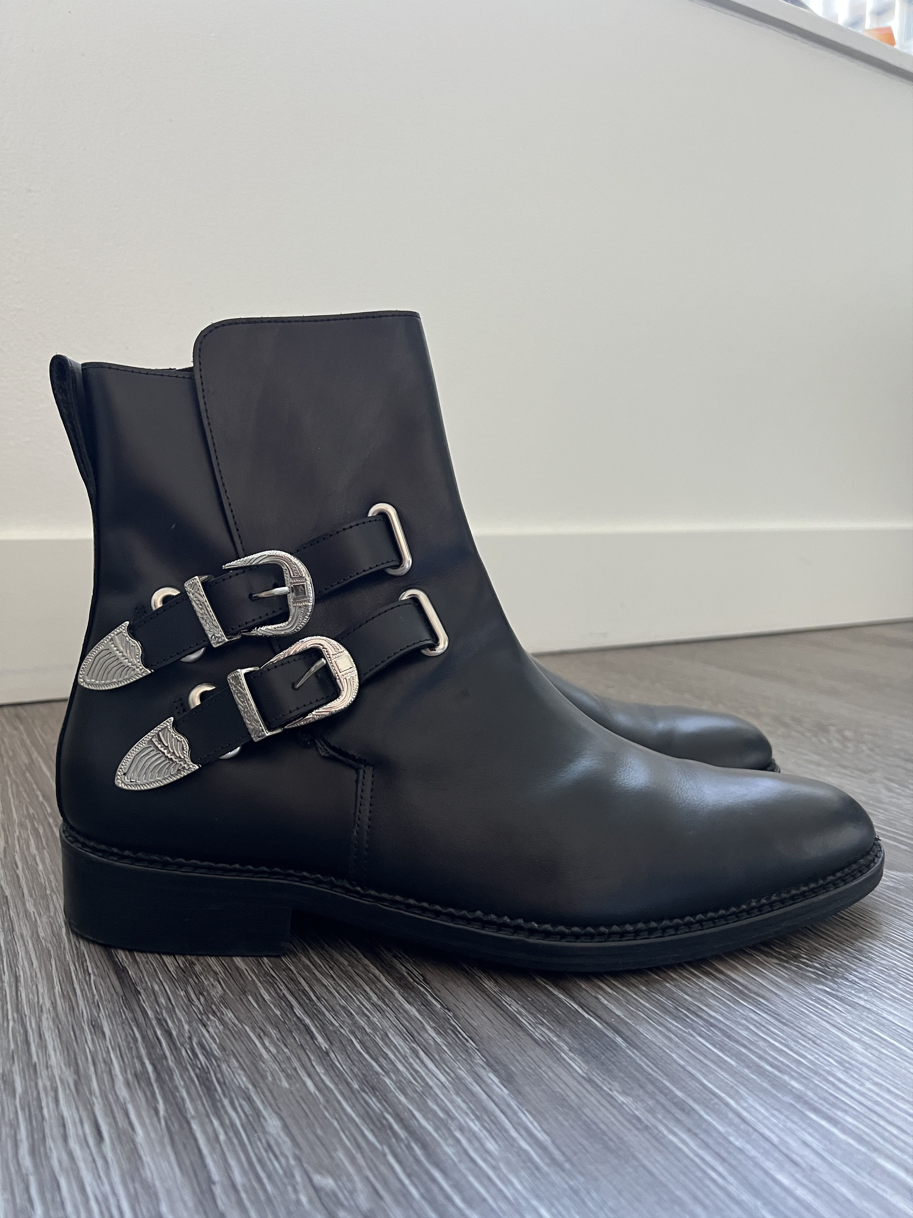 image of Toga Virilis Buckle Chelsea Boots in Black, Men's (Size 13)