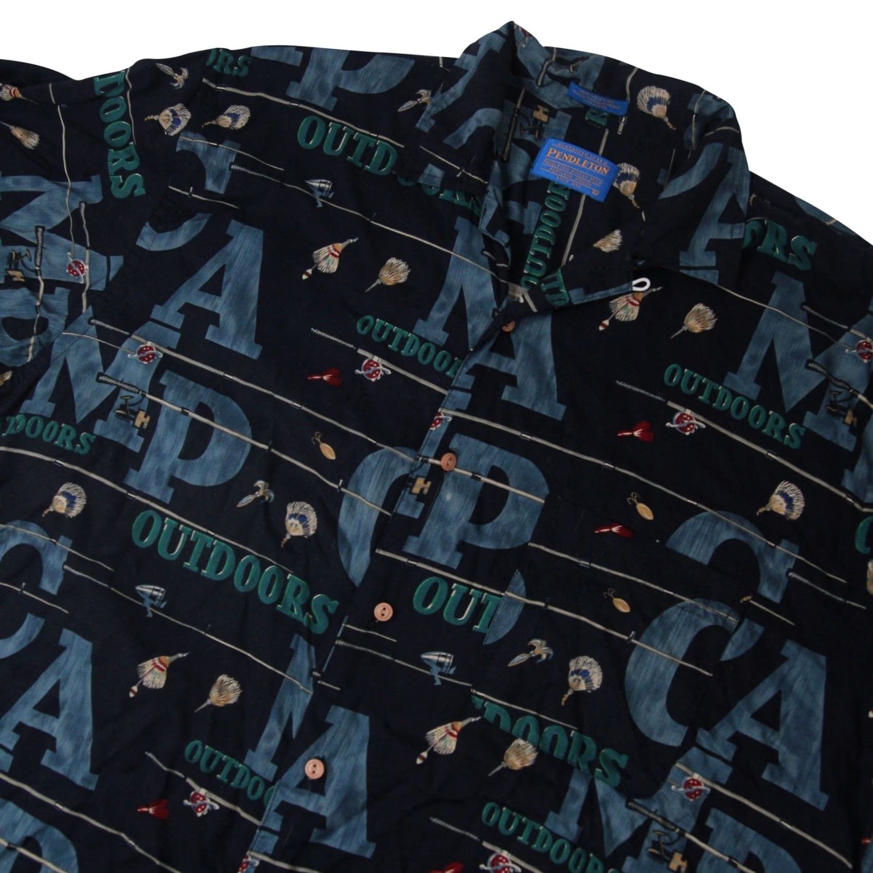 Pendleton VINTAGE Pendleton Shirt Men L %100 Rayon Allover Print Camp Fishing Shirt Size US L / EU 52-54 / 3 - 2 Thumbnail