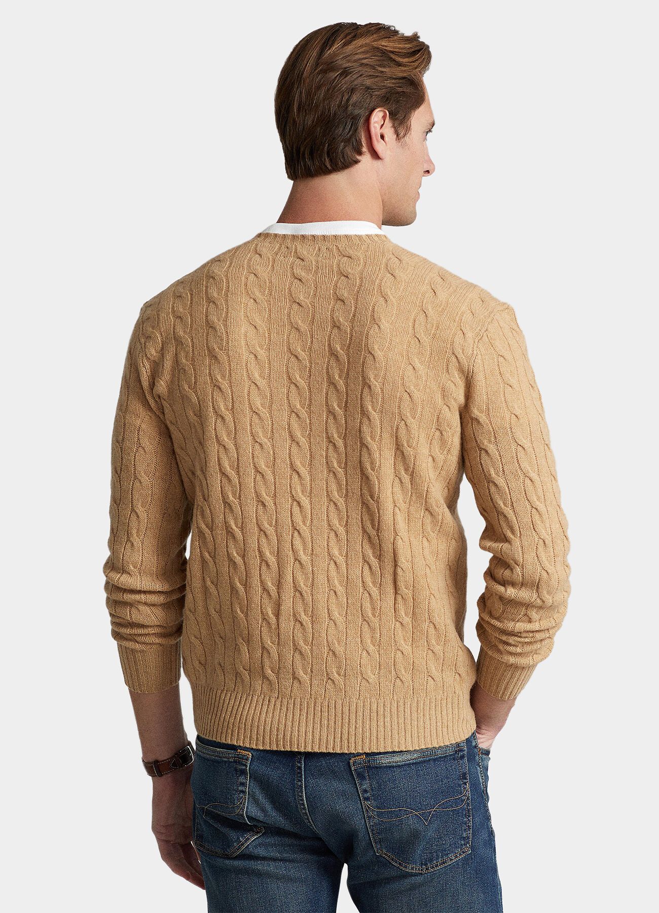 Polo Ralph Lauren o1s22i1n0125 Cable Knit Wool-Cashmere Sweater in Camel Size US XL / EU 56 / 4 - 3 Thumbnail