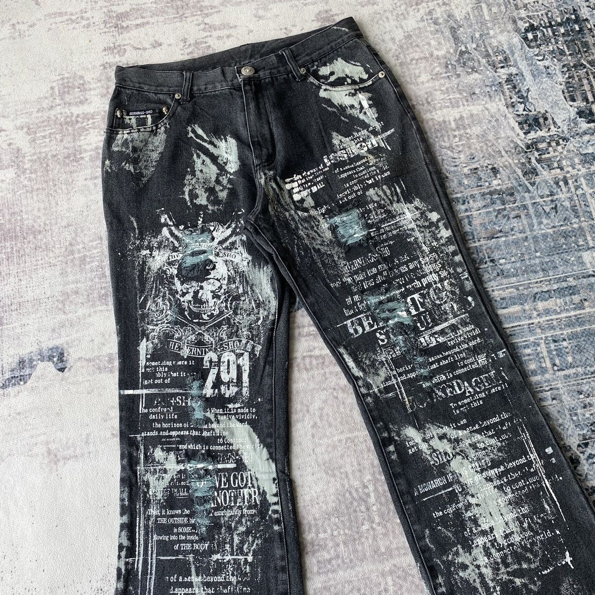 If Six Was Nine Bernings Sho Punk Distressed Denim Pants Size US 29 - 5 Thumbnail