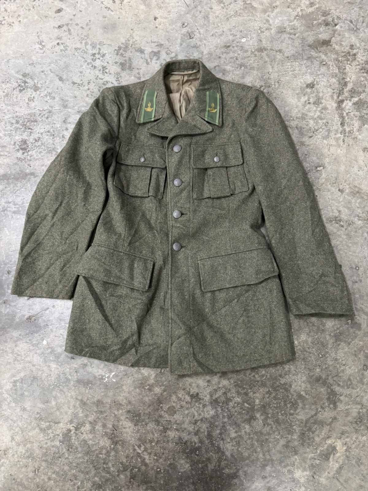 Vintage WW2 SWEDISH ARTILLERY TUNIC JACKET ARMY MILITARY WINTER WOOL Size US M / EU 48-50 / 2 - 1 Thumbnail