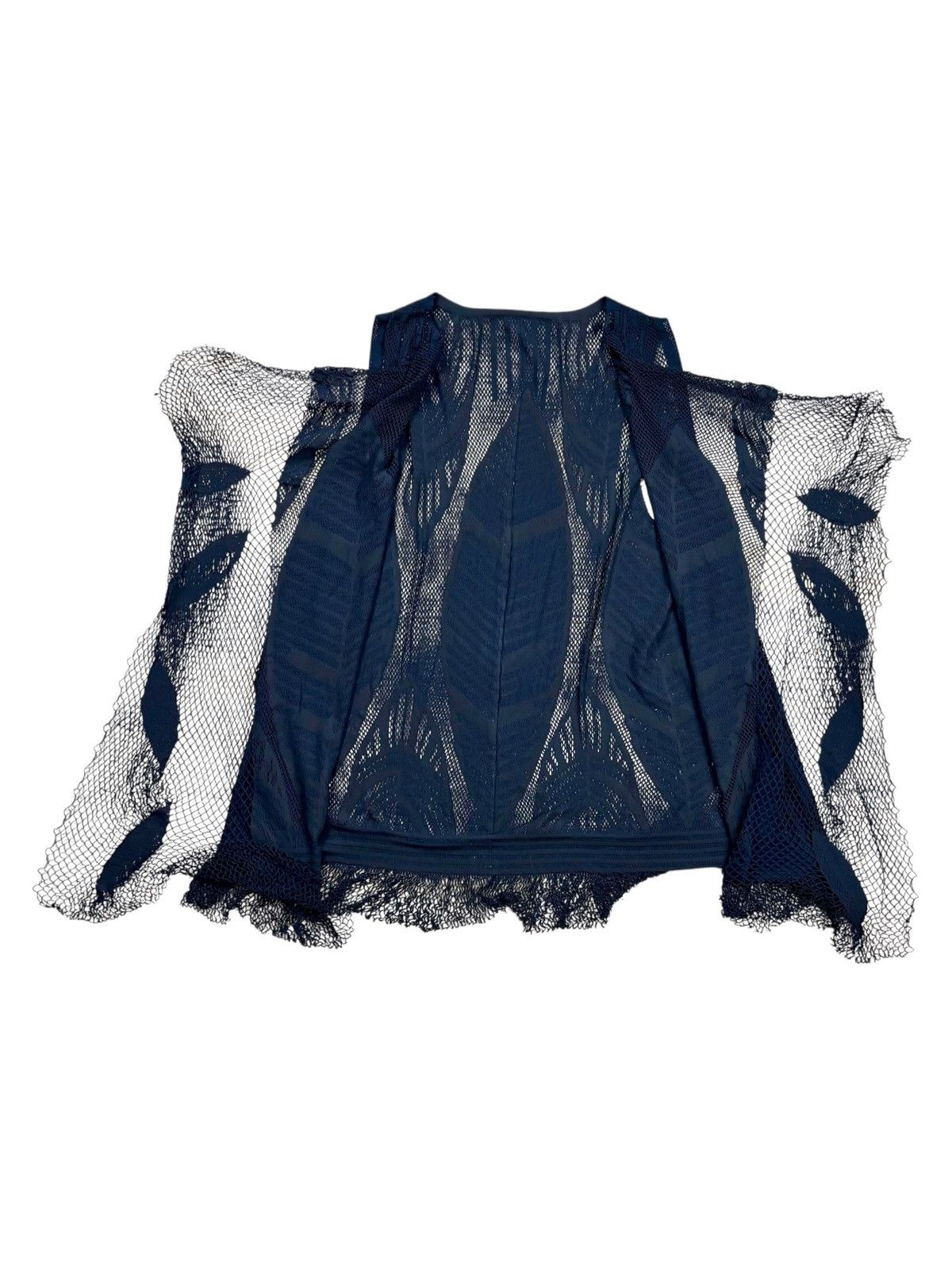 GOA 2000s Hiroko Koshino Vkei Style Fish Net Outer Vest Cardigan Size US M / EU 48-50 / 2 - 1 Thumbnail