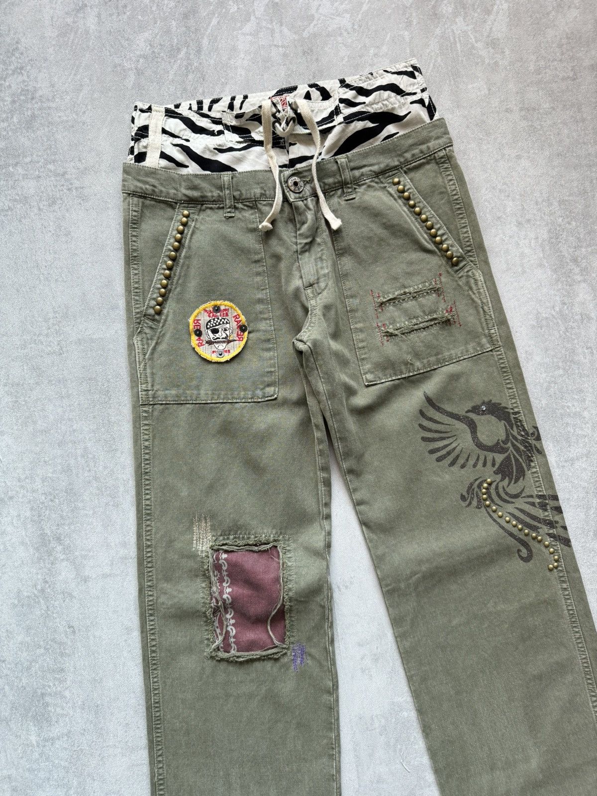 Japanese Brand Rag Restyle Fatigue Pants Double Waist REGRESTYLE Size 26" / US 2 / IT 38 - 3 Thumbnail