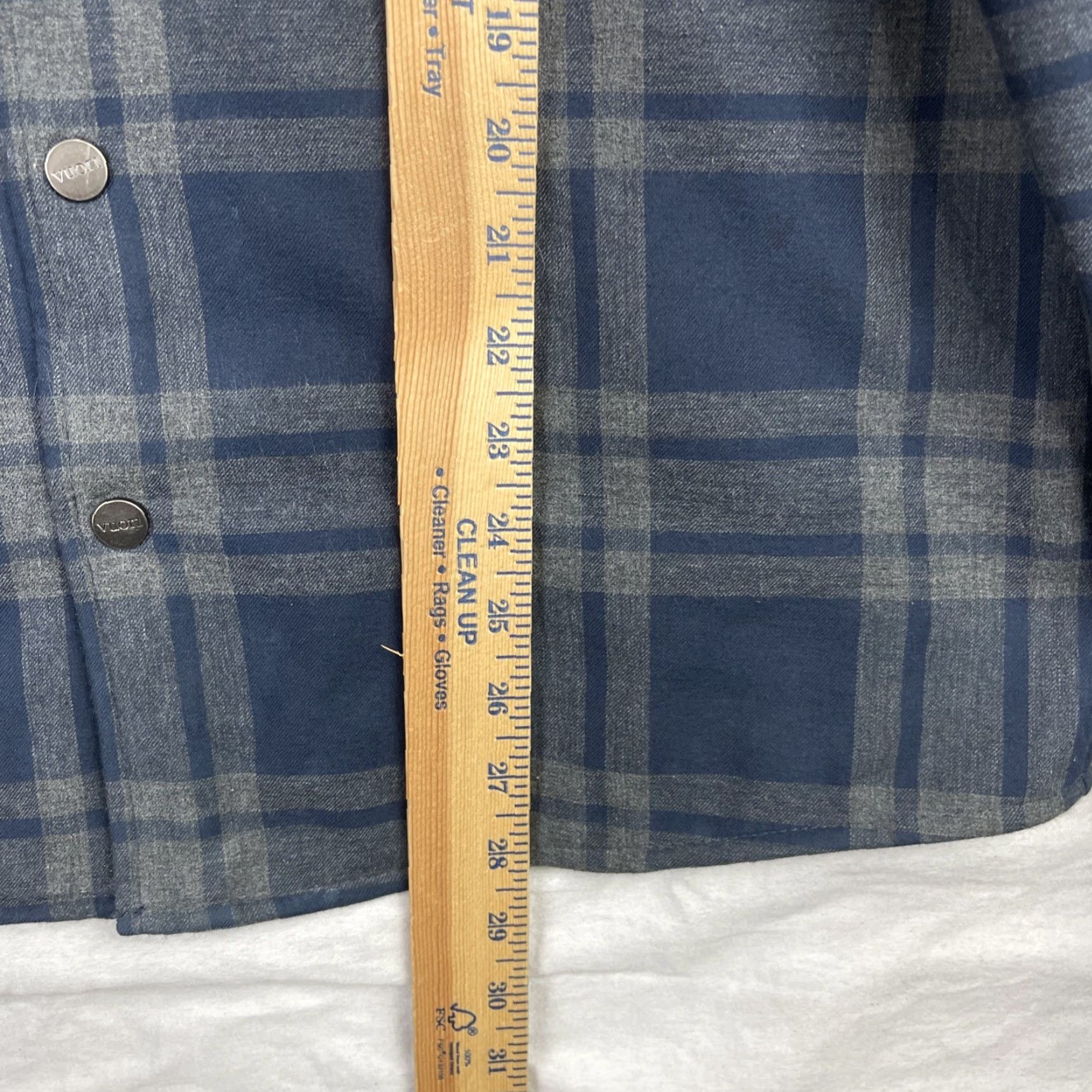 Vuori VINTAGE Vuori Range Jacket Mens Large Blue Plaid Shacket Fleece Lined Snap Size US L / EU 52-54 / 3 - 5 Thumbnail