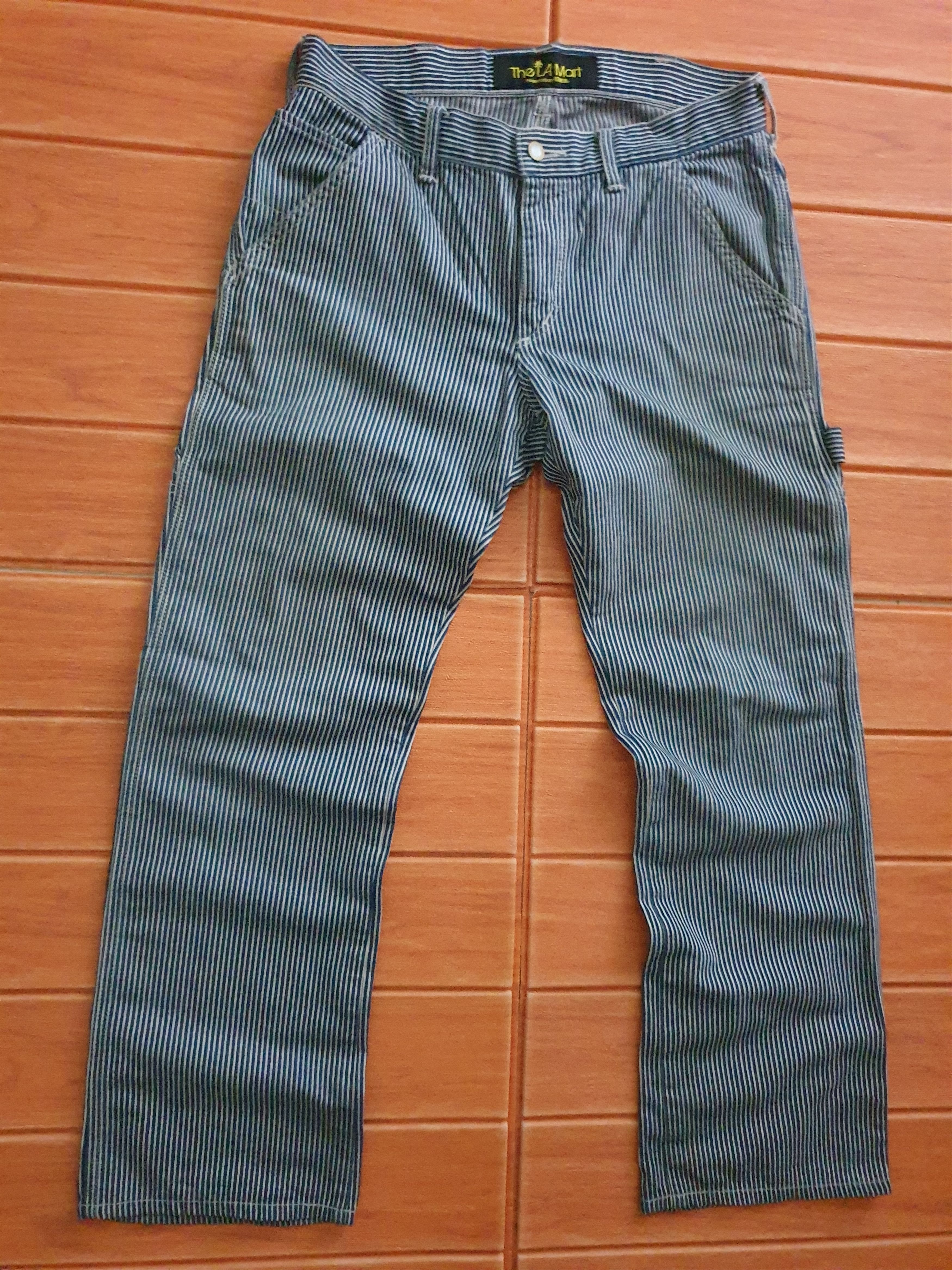 Japanese Brand The la mart stripe carpenter pant Size US 33 - 9 Thumbnail
