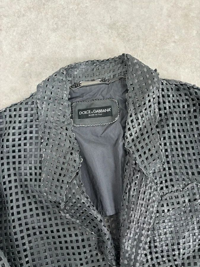 Dolce & Gabbana SS2011 Dolce & Gabbana Perfored Leather Blazer Jacket Size 42R - 4 Thumbnail