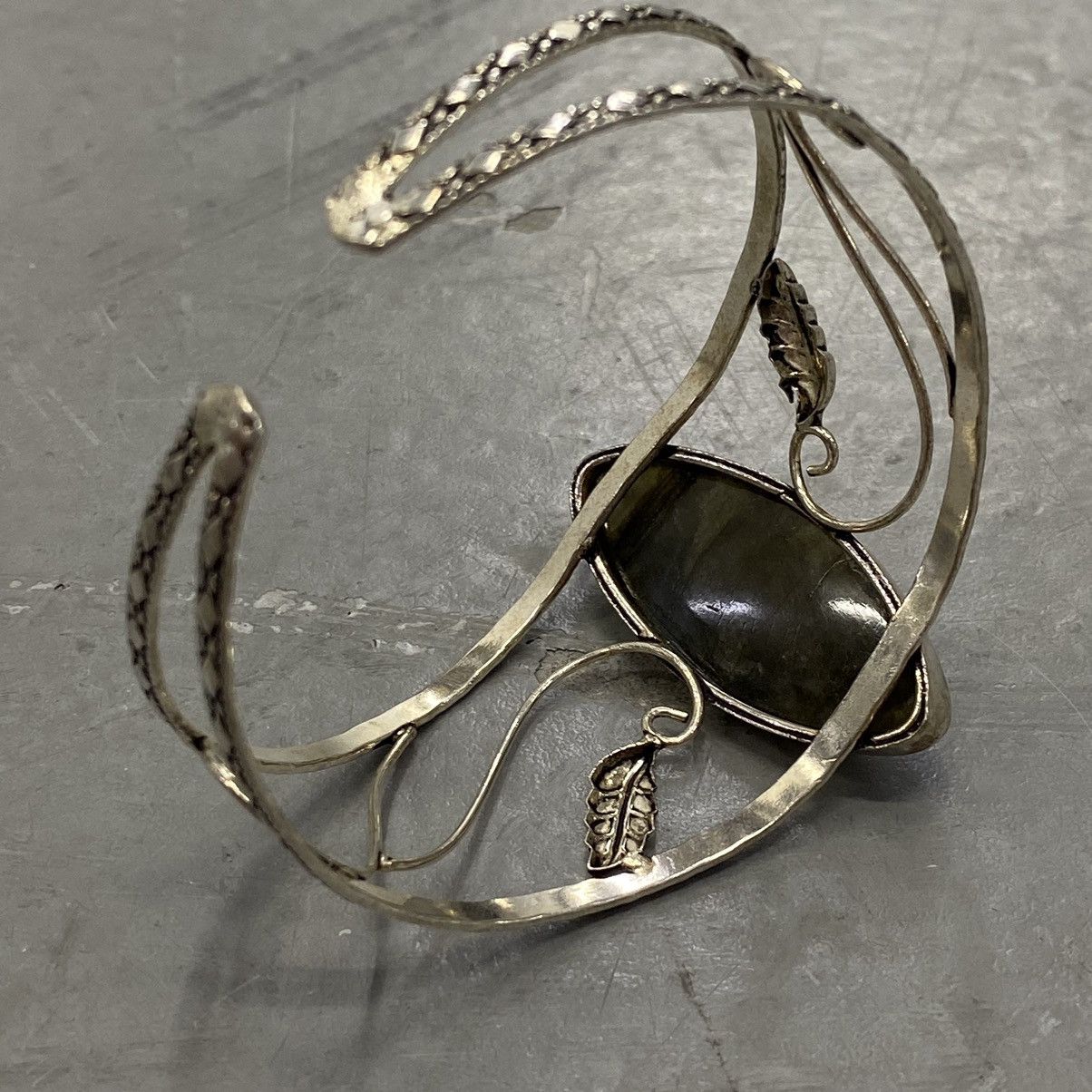 Kapital × Vintage Vtg 60s 70s Blue Labradorite Sterling Silver Gothic Cuff Size ONE SIZE - 7 Thumbnail
