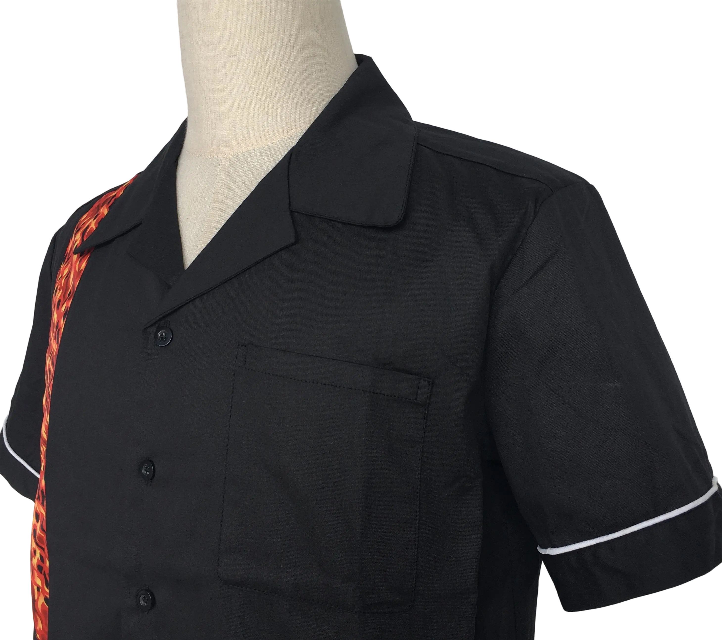 Other Casual men shirt black panel fire pattern shirts Size US XL / EU 56 / 4 - 5 Thumbnail