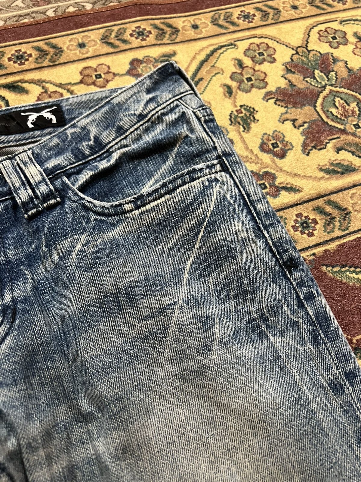 Japanese Brand ROAR CROSS PISTOL DISTRESSED JEANS Size 30" / US 8 / IT 44 - 10 Thumbnail