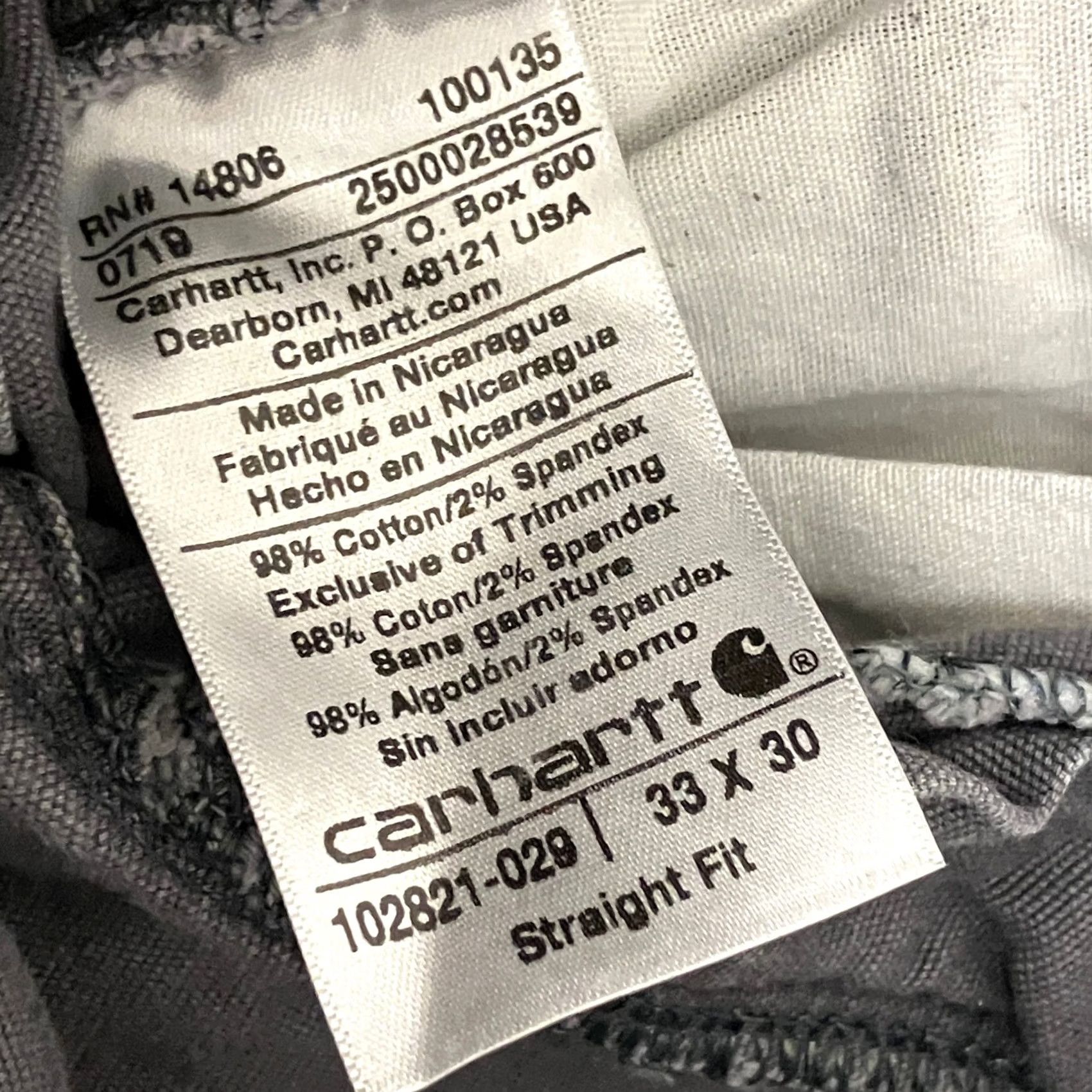 Carhartt Carhartt Carpenter Trousers Mens 33W 30L Grey Straight Fit Stretch Workwear Size US 33 - 6 Thumbnail