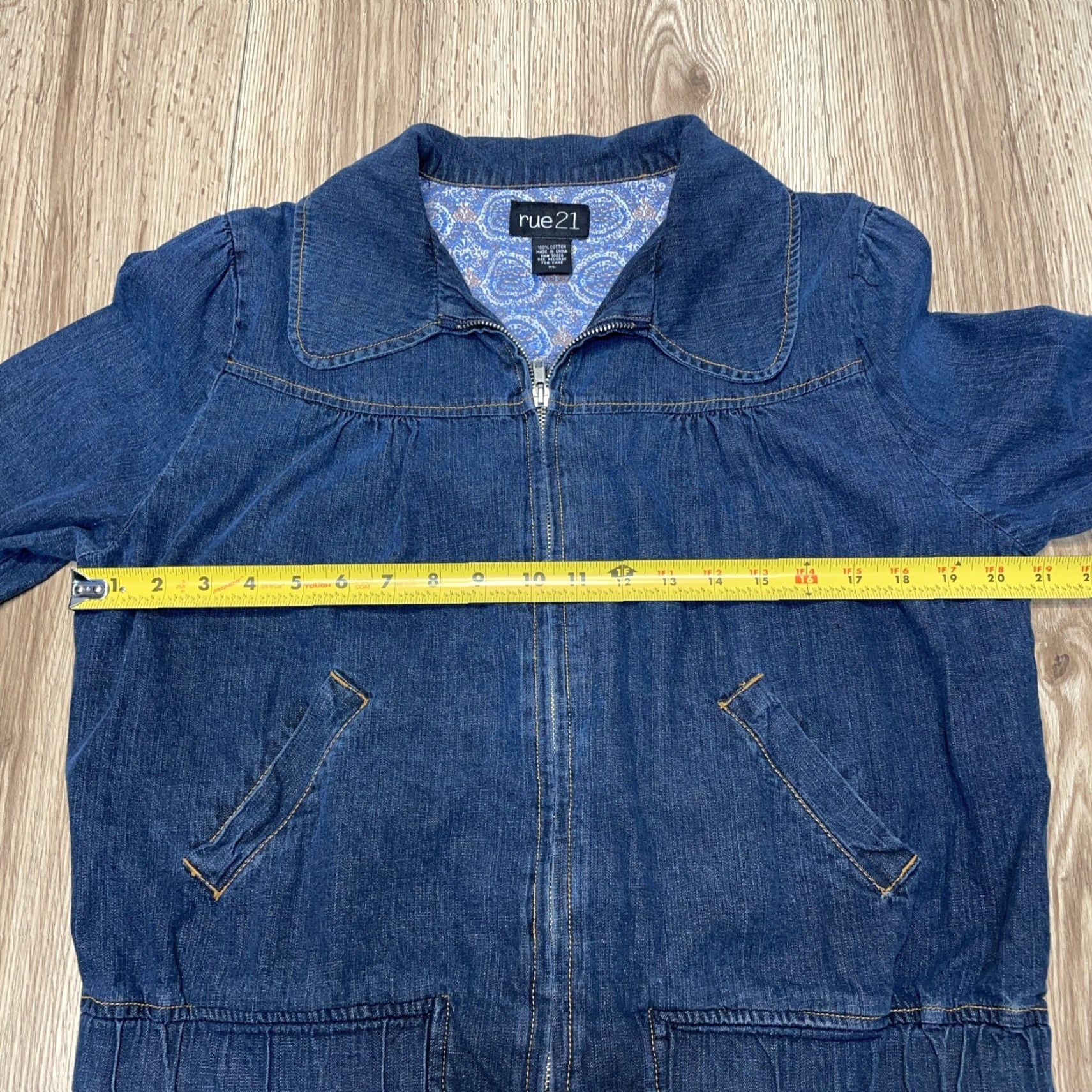 Vintage VINTAGE Rue21 Women's Denim Jacket Zip Front Blue XL Casual 90s Size 40" / US 18 - 5 Thumbnail