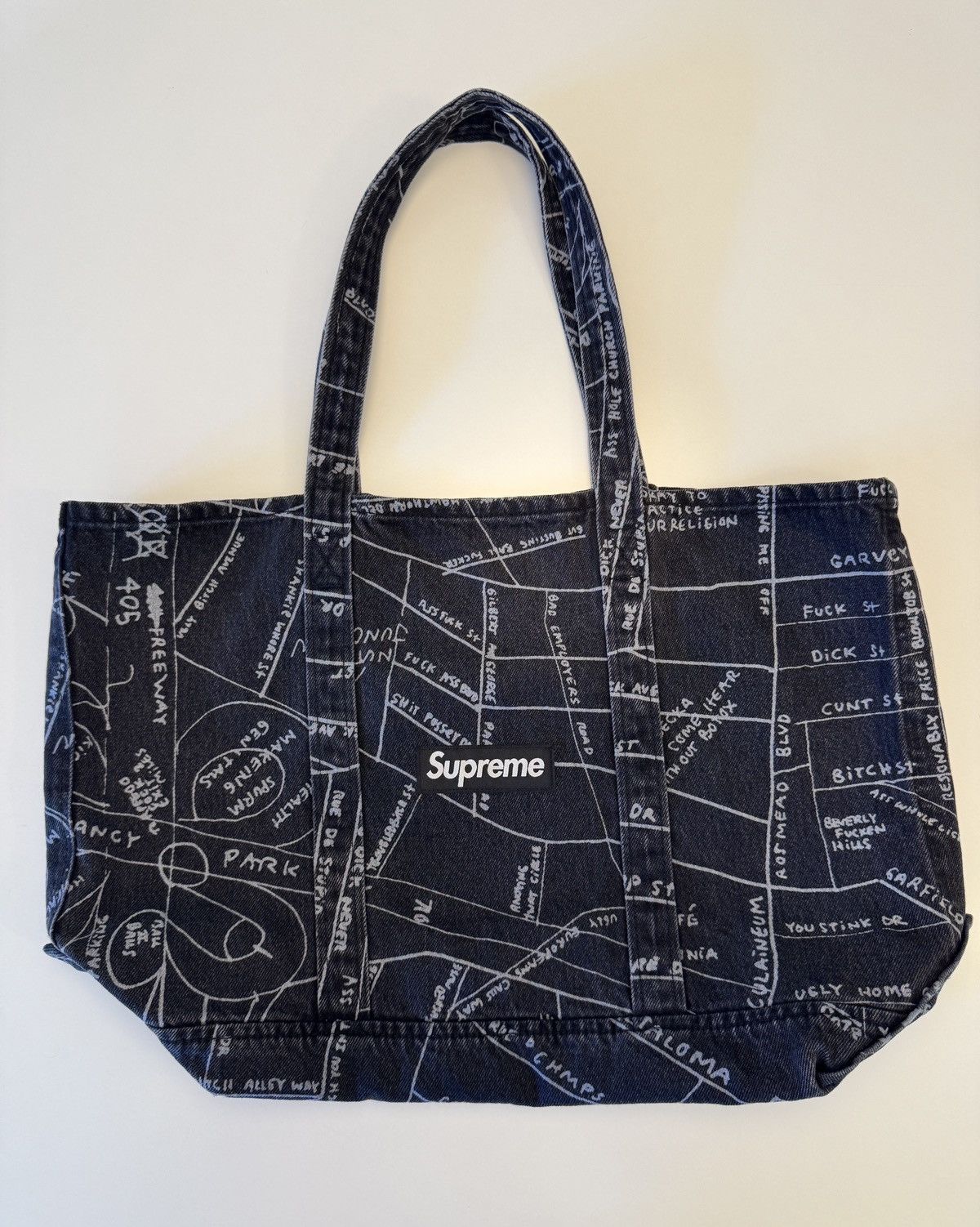 Supreme☆19SS Gonz Map Denim Tote Bag Spring/Summer 2019 Preview – Supreme
