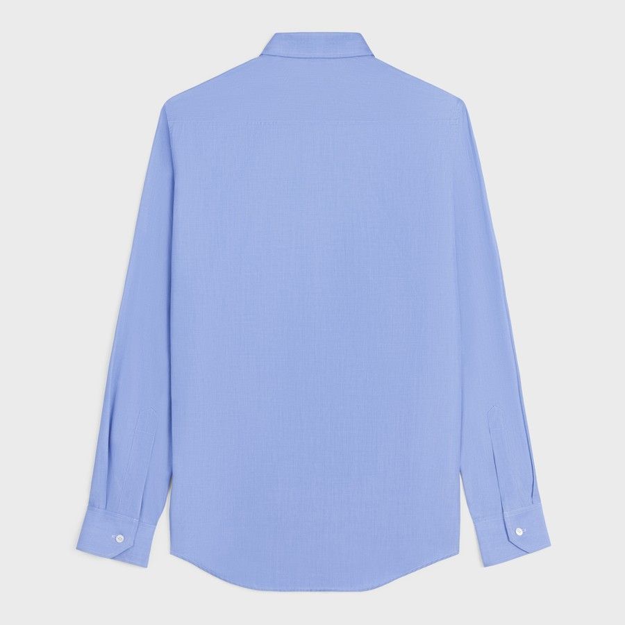 Celine o1d2blof0226 Cotton Poplin Shirt in Blue Size US S / EU 44-46 / 1 - 2 Thumbnail