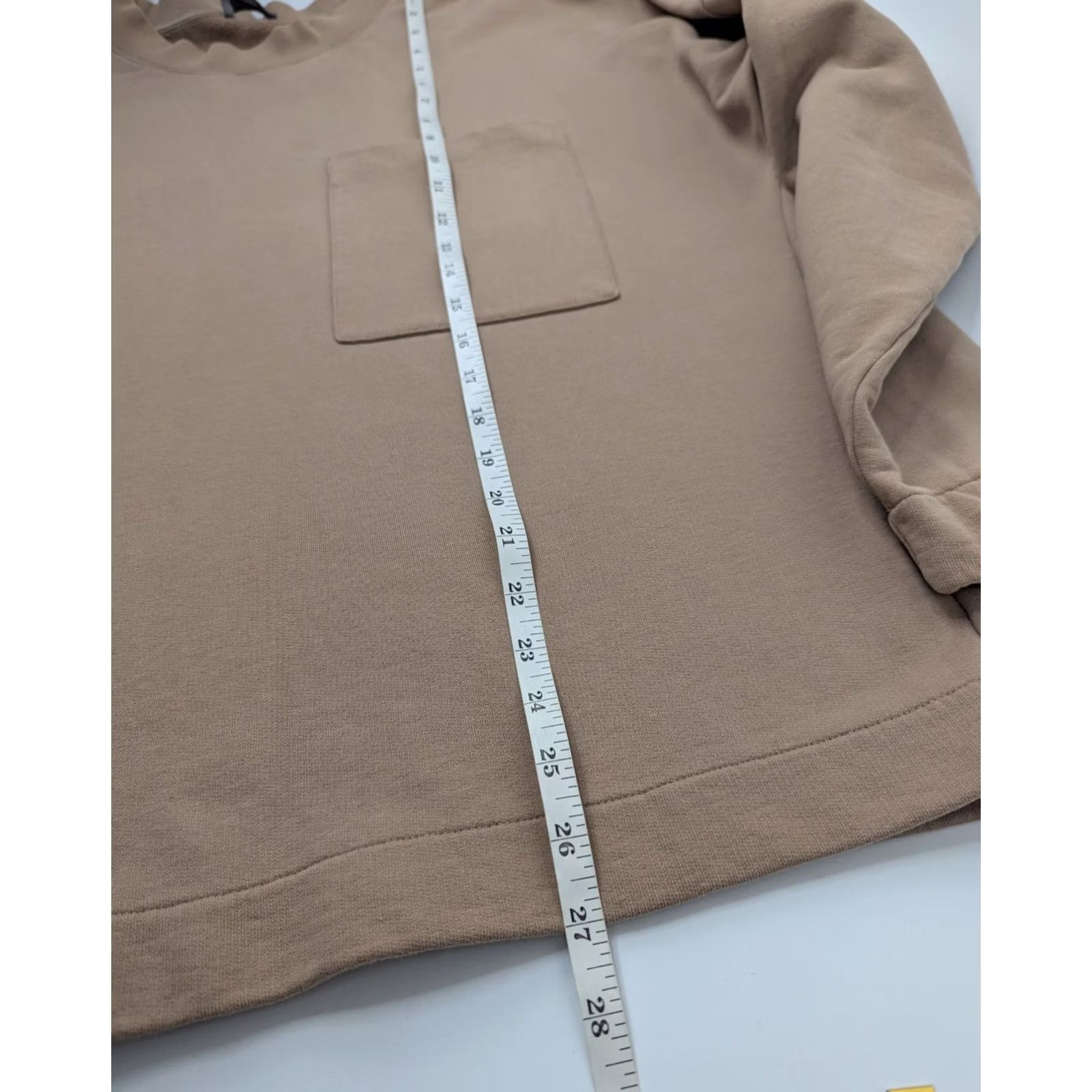 Cos COS Sweatshirt Mens Large Light Taupe Pullover Pocket Stretch Preppy Knit Crew Neck Regular Long Sleeve, Brown, Cotton Polyamide, Fall Winter, Carded Size US L / EU 52-54 / 3 - 5 Thumbnail
