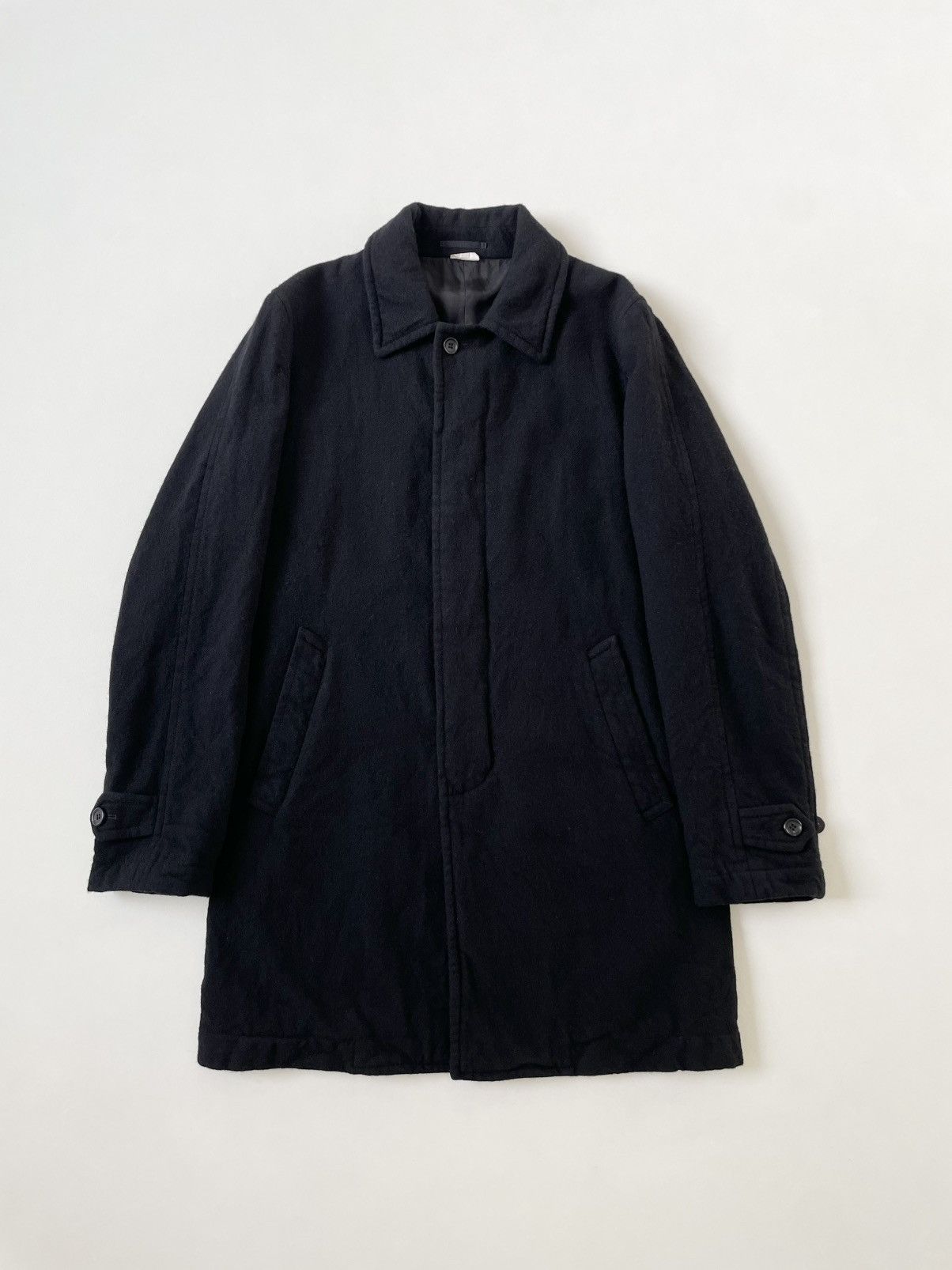 Comme des Garcons Homme Deux A/W 19 Black Brushed Wool Overcoat Size US L / EU 52-54 / 3 - 21 Thumbnail