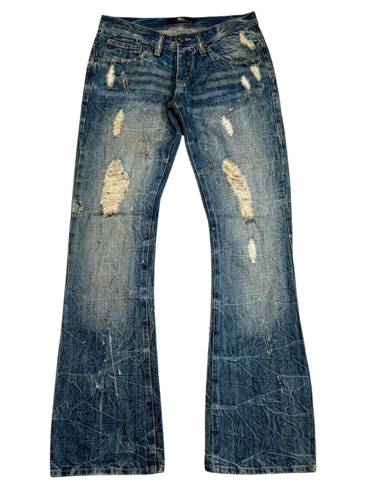 Ekam Archive Midas - Mud Wash Crash Flare Denim Pants | Grailed