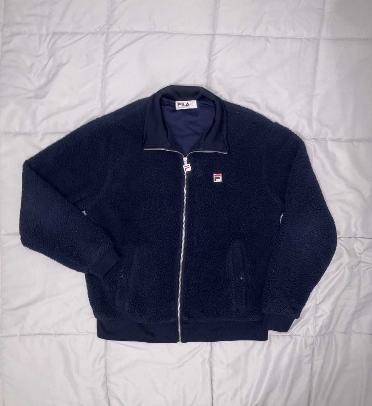 Fila Fila Men’s Finch Sherpa Jacket Navy Blue Sz Medium Size US M / EU 48-50 / 2 - 1 Thumbnail