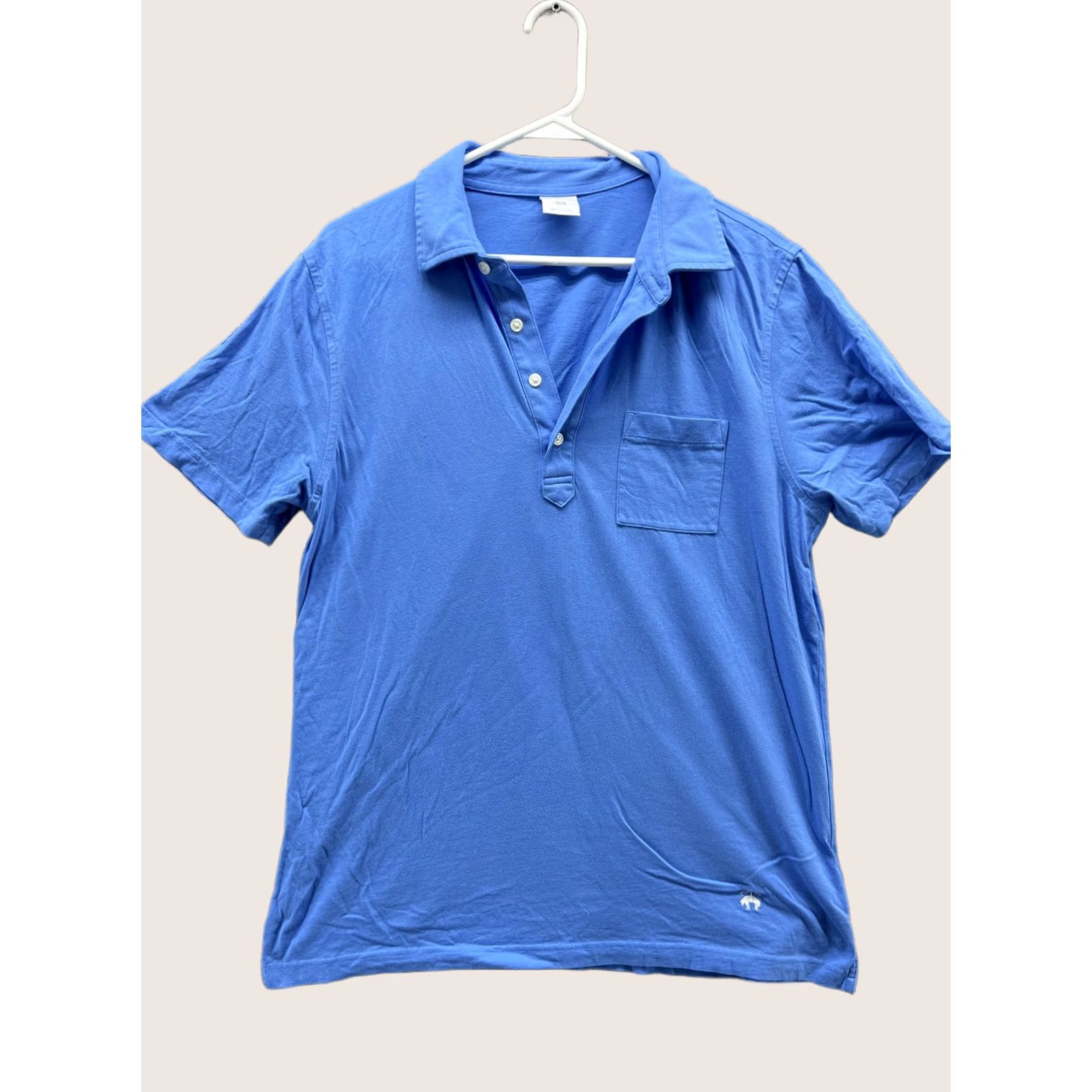 Brooks Brothers Brooks Brothers 1818 Polo Shirt Mens L Blue Solid Pocket Cotton Casual Logo Shirt Size US L / EU 52-54 / 3 - 1 Thumbnail