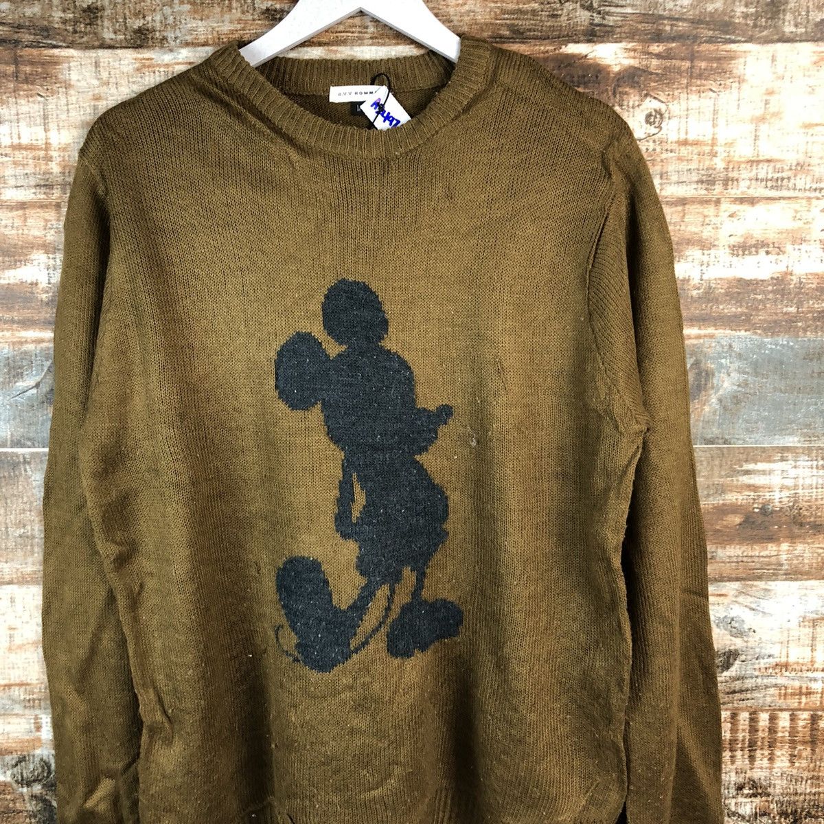 Homespun Knitwear × Japanese Brand A.V.V Homme Mickey Mouse Brown Knitwear #A2497 Size M / US 6-8 / IT 42-44 - 5 Thumbnail