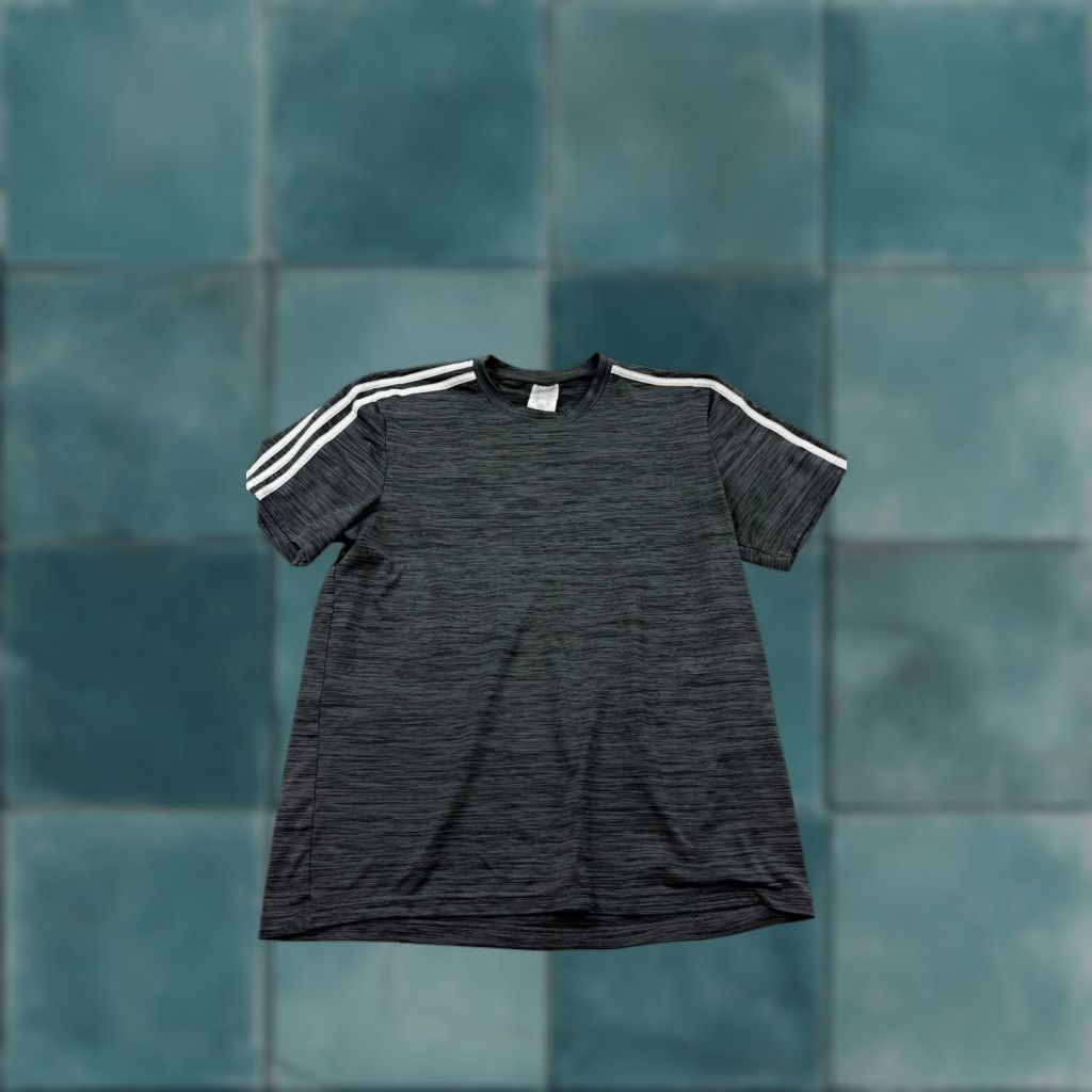 Adidas Adidas Shirt Mens Large Gray Space Dye 3 Stripes Aeroready Short Sleeve Pullover Size US L / EU 52-54 / 3 - 1 Thumbnail