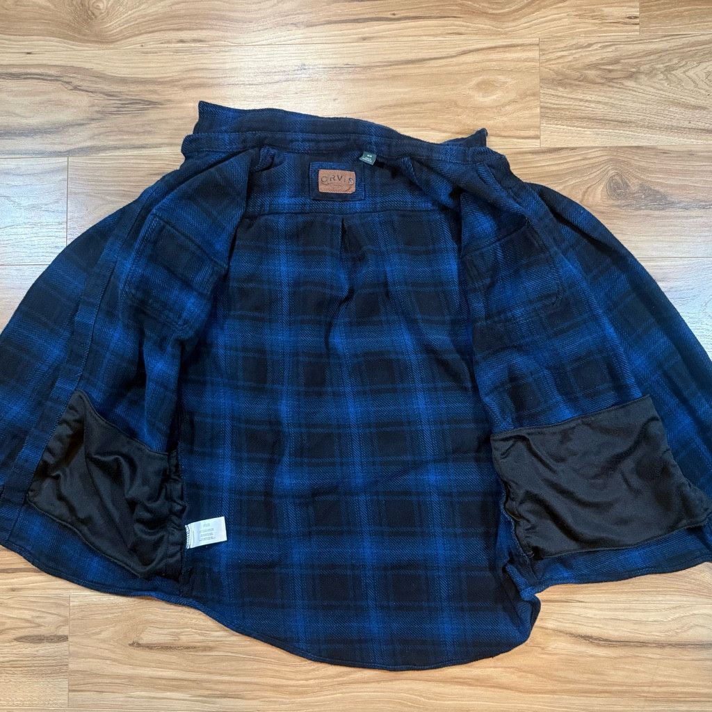 Orvis Orvis Men’s Medium Blue Plaid Flannel Shirt Jacket Size US M / EU 48-50 / 2 - 7 Thumbnail