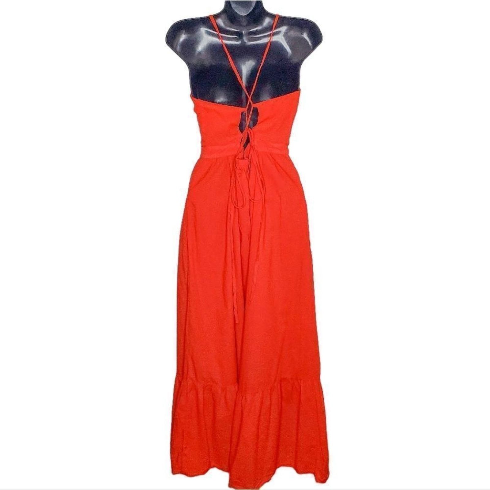 Xirena Xirena Red Torch Lena Strappy Button Front Maxi Dress Sz L Size L / US 10 / IT 46 - 6 Thumbnail