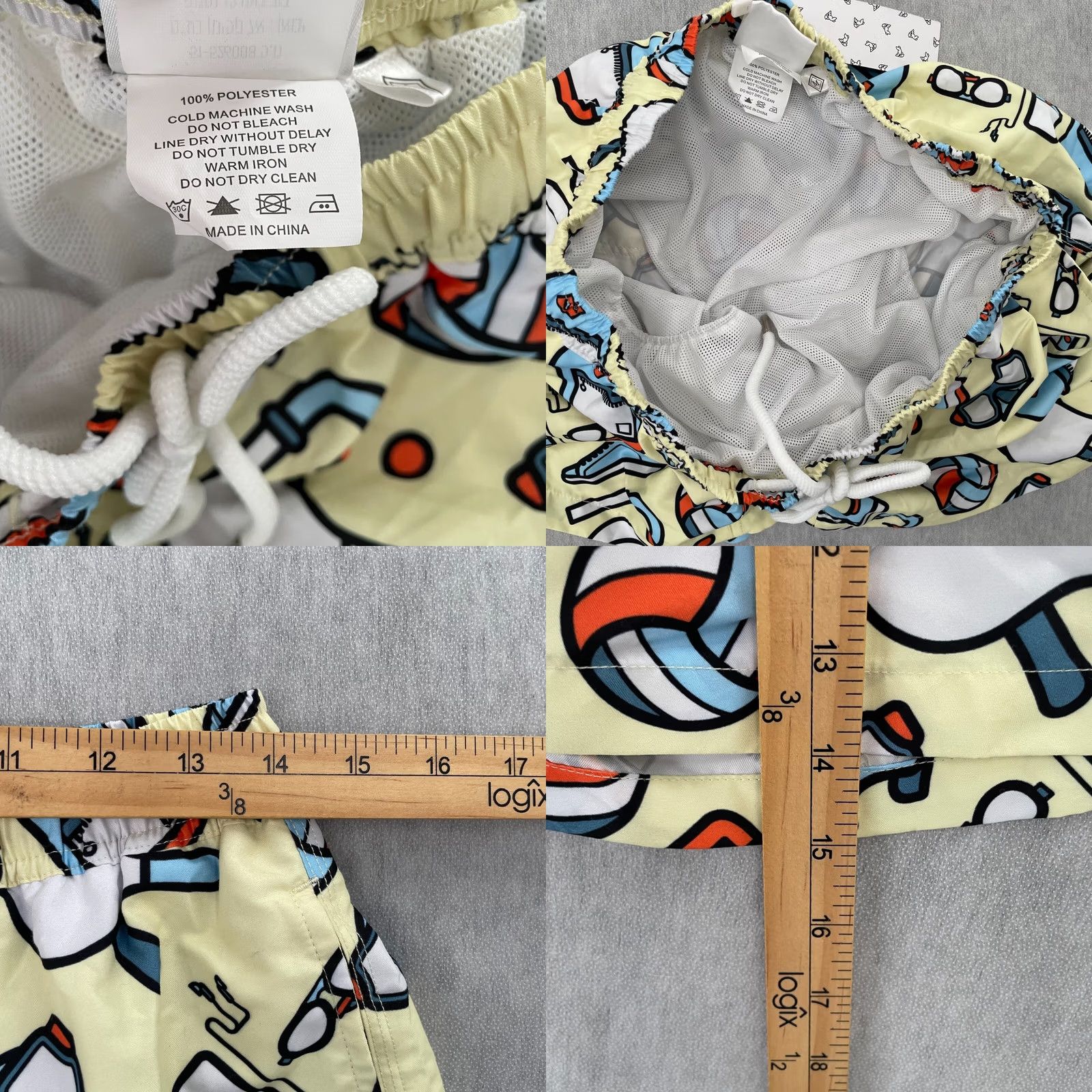 Vintage El Capitan Shorts Adult Medium Yellow Swimwear Board Beach Print Lined Mens M Size US 31 - 8 Thumbnail