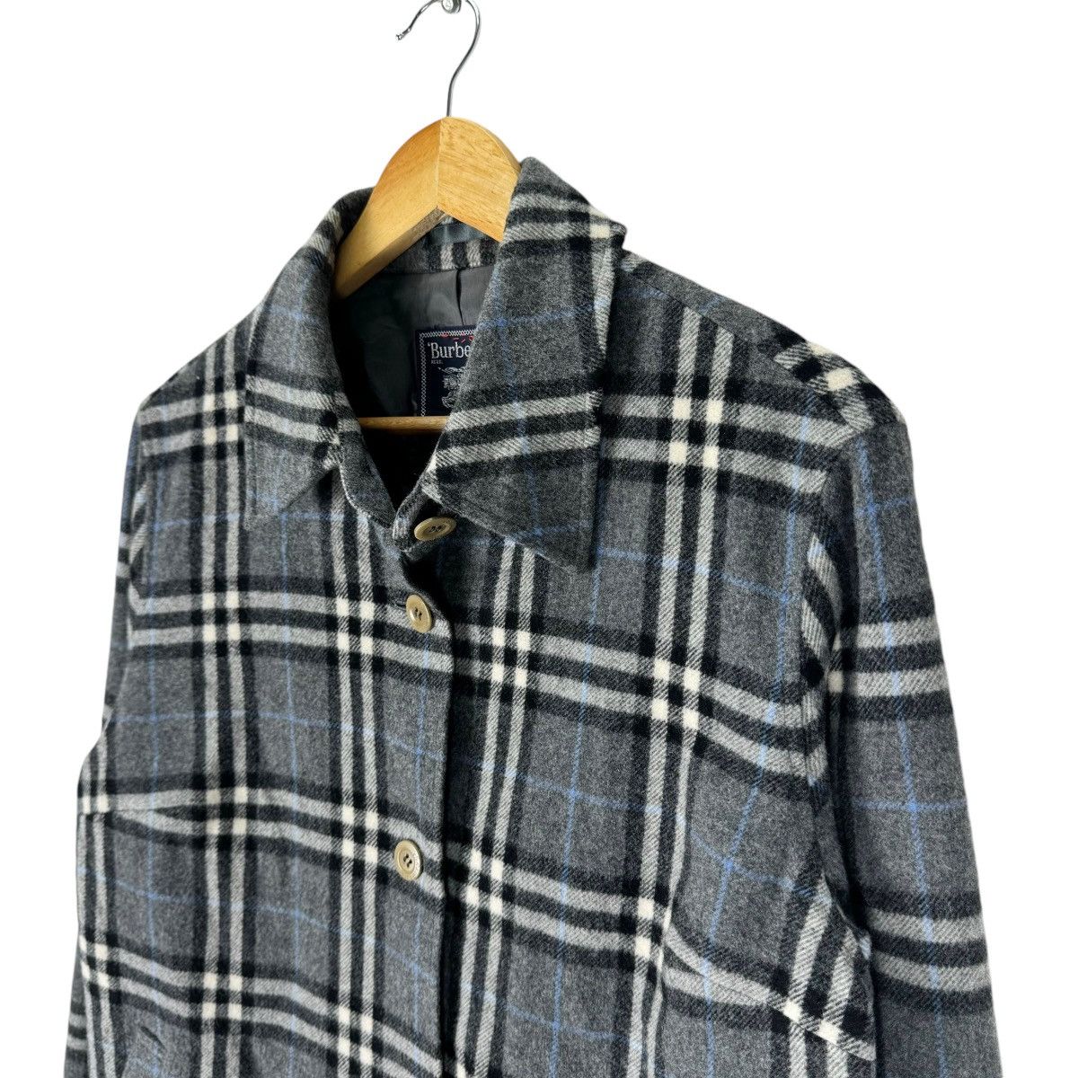 Burberry × Burberry Prorsum × Vintage ☀️BURBERRYS WOOL NOVA CHECK BUTTON JACKET Size M / US 6-8 / IT 42-44 - 8 Thumbnail