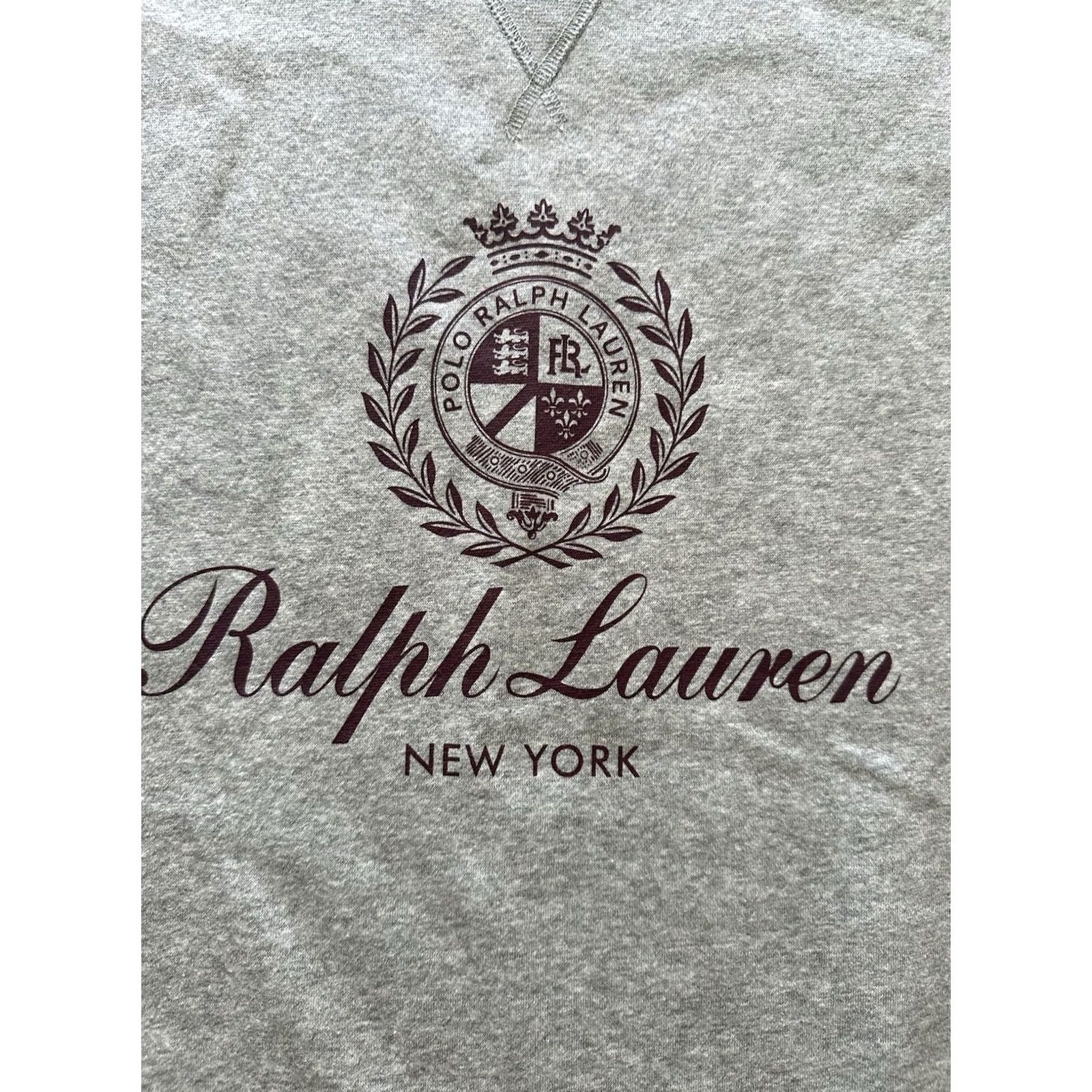 Polo Ralph Lauren VINTAGE Polo Ralph Lauren Grey Burgundy Crest Logo Crewneck Sweatshirt XXL Size US XXL / EU 58 / 5 - 2 Thumbnail