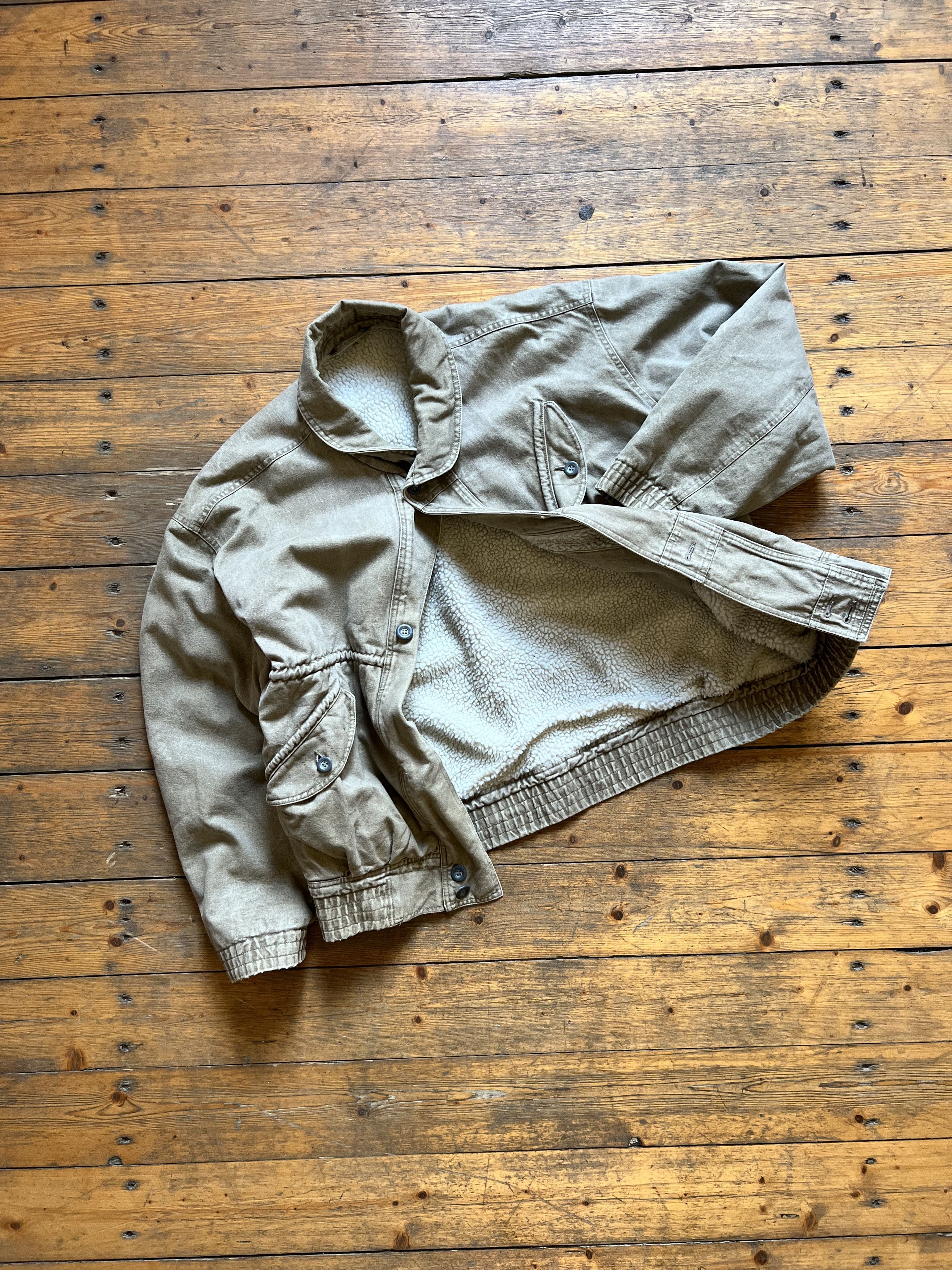 Other Vintage Heavy Denim Fly Metal Faded Fur France Bomber 1970s Size US XL / EU 56 / 4 - 1 Thumbnail
