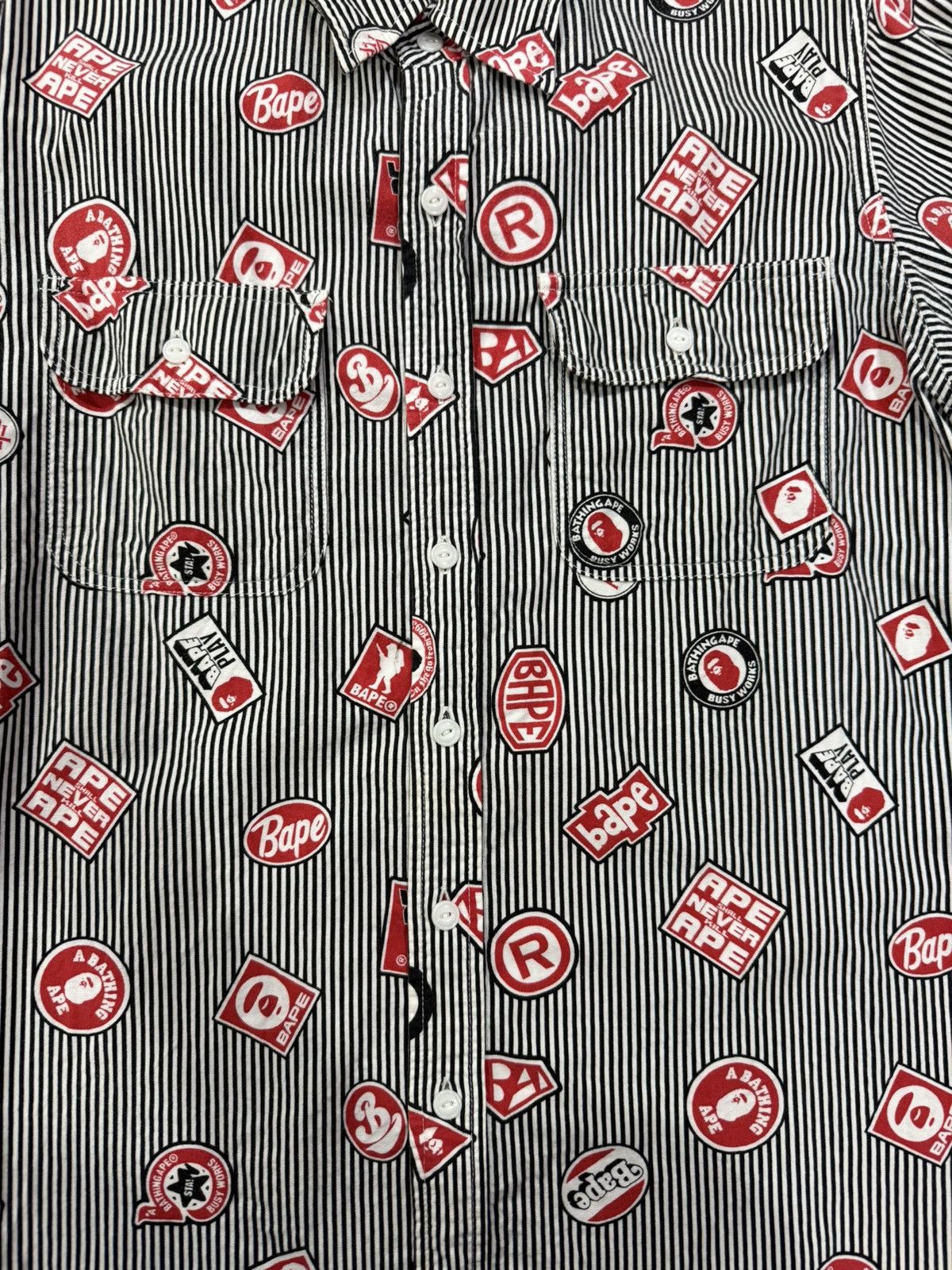 Bape Vintage bape fullprint longsleeve button ups shirts Size US L / EU 52-54 / 3 - 3 Thumbnail