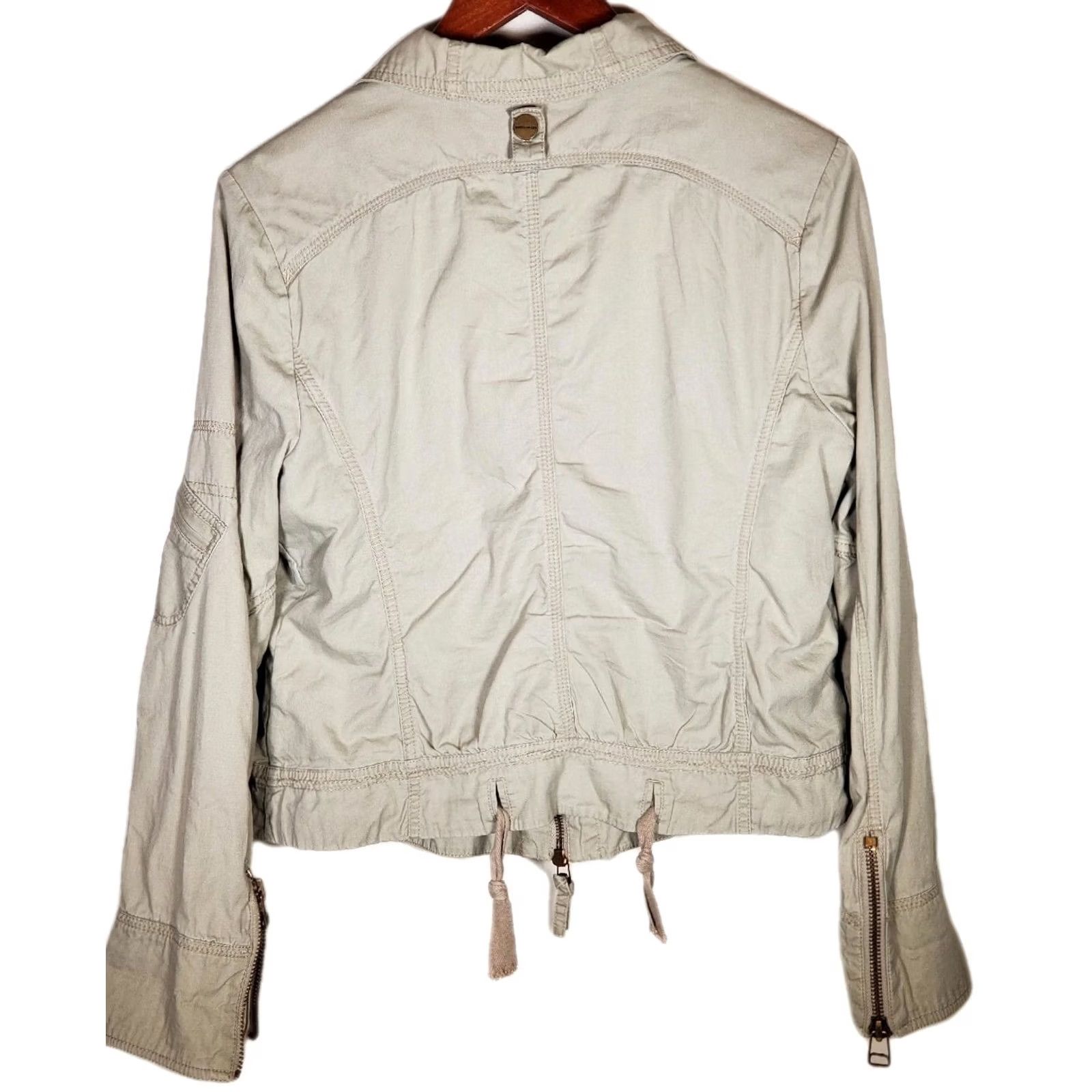 Karen Millen Karen Millen Utility Jacket Women's Size 10 Beige Cotton Twill Full Zip Biege Size L / US 10 / IT 46 - 2 Thumbnail