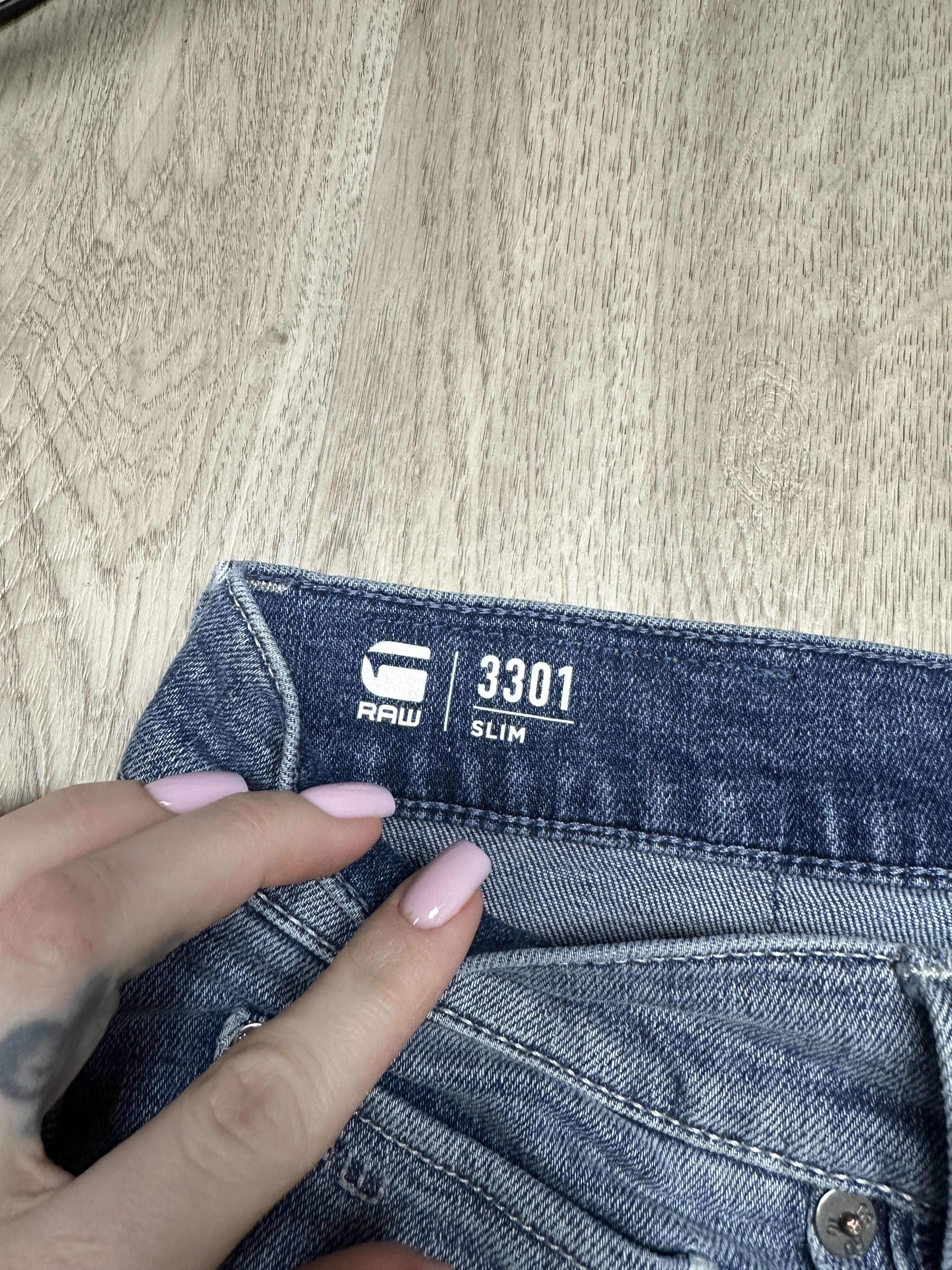 G-Star G Star Raw 3301 Slim Mens Denim Pants Jeans Size US 32 / EU 48 - 3 Thumbnail