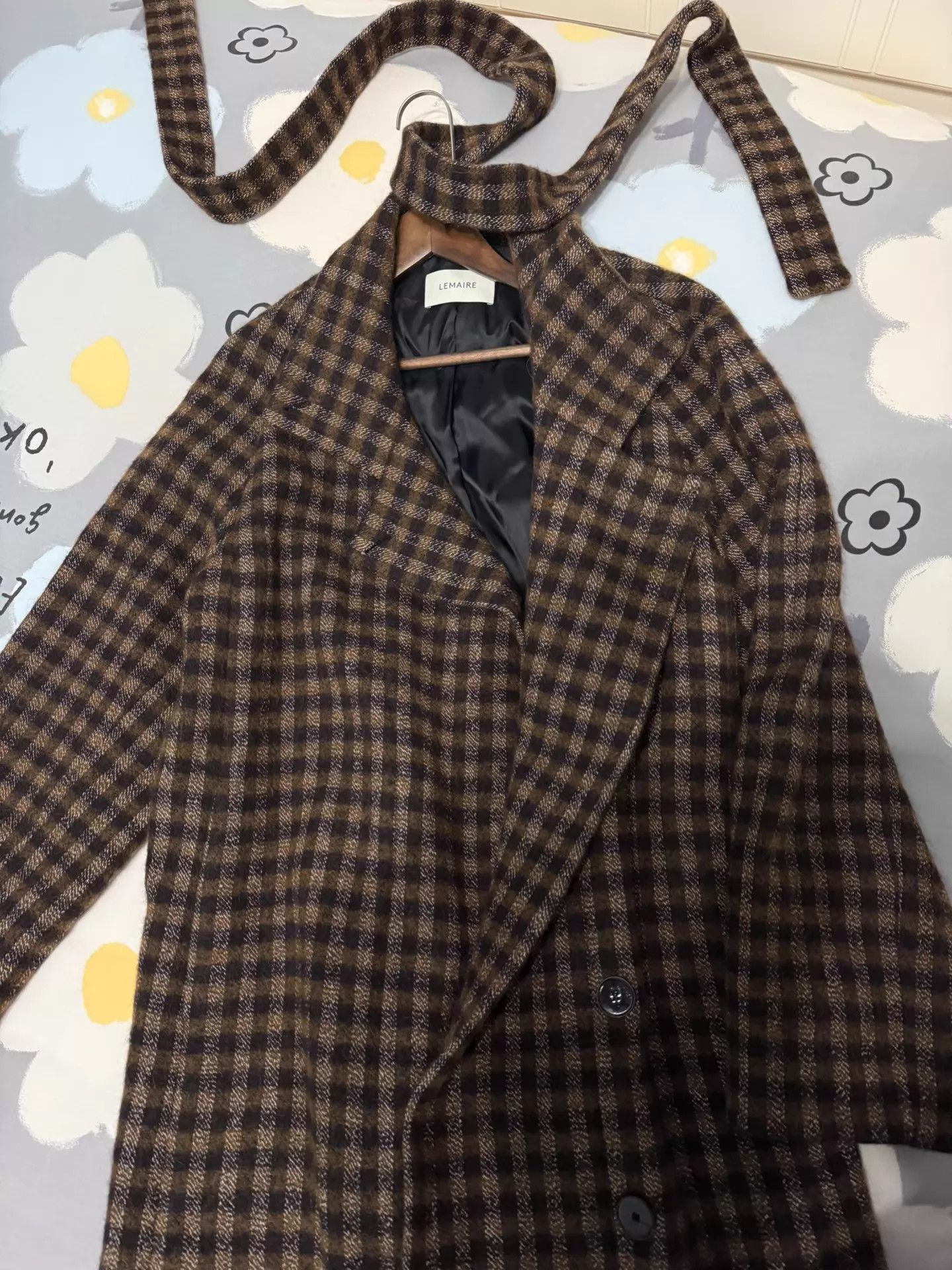 Lemaire Lemaire Belted Wool Check Coat 95 New Authentic Size XS / US 0-2 / IT 36-38 - 3 Thumbnail