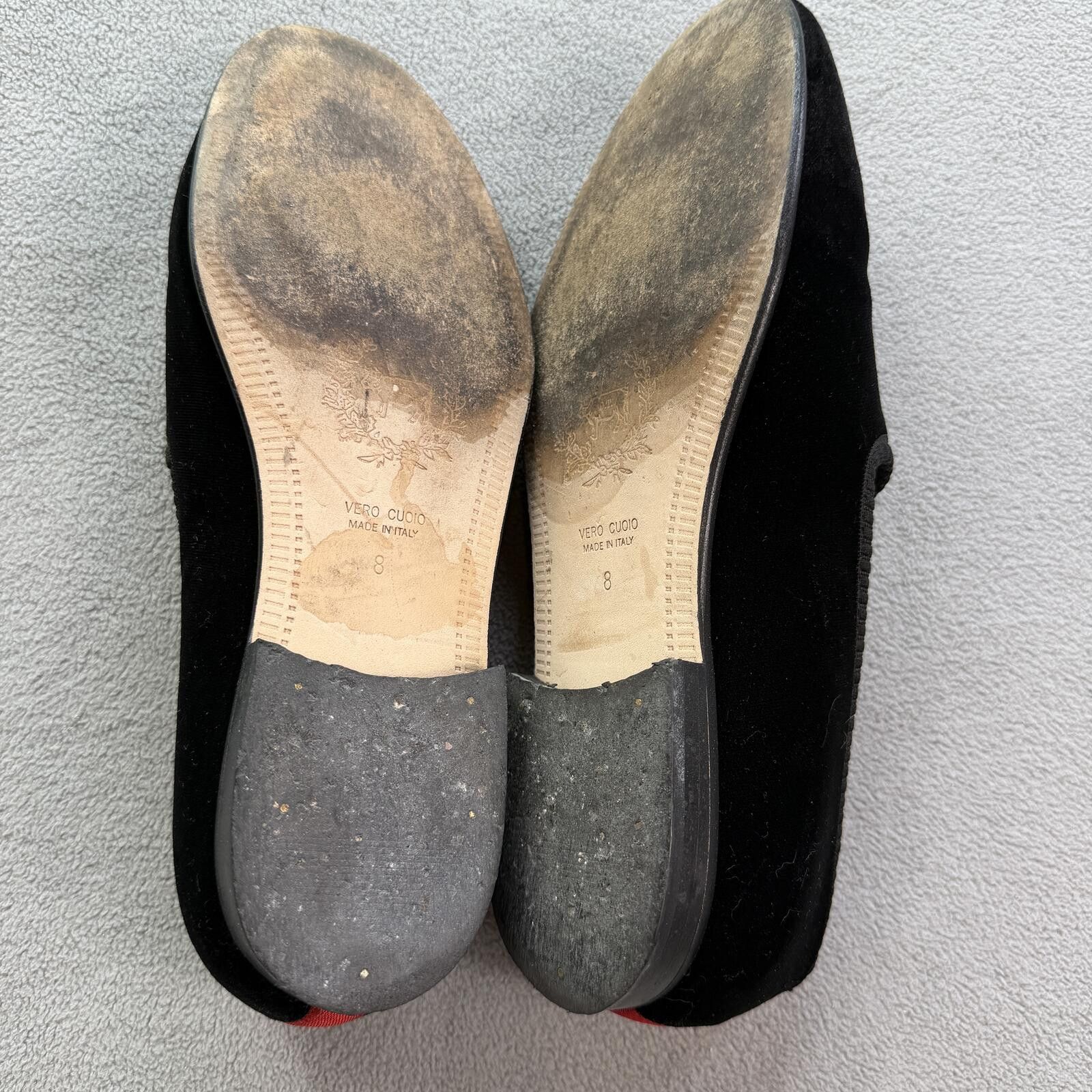 Del Toro Del Toro Black Velvet Skull Embroidered Slippers Loafers Men Size US 8 / EU 41 - 5 Thumbnail