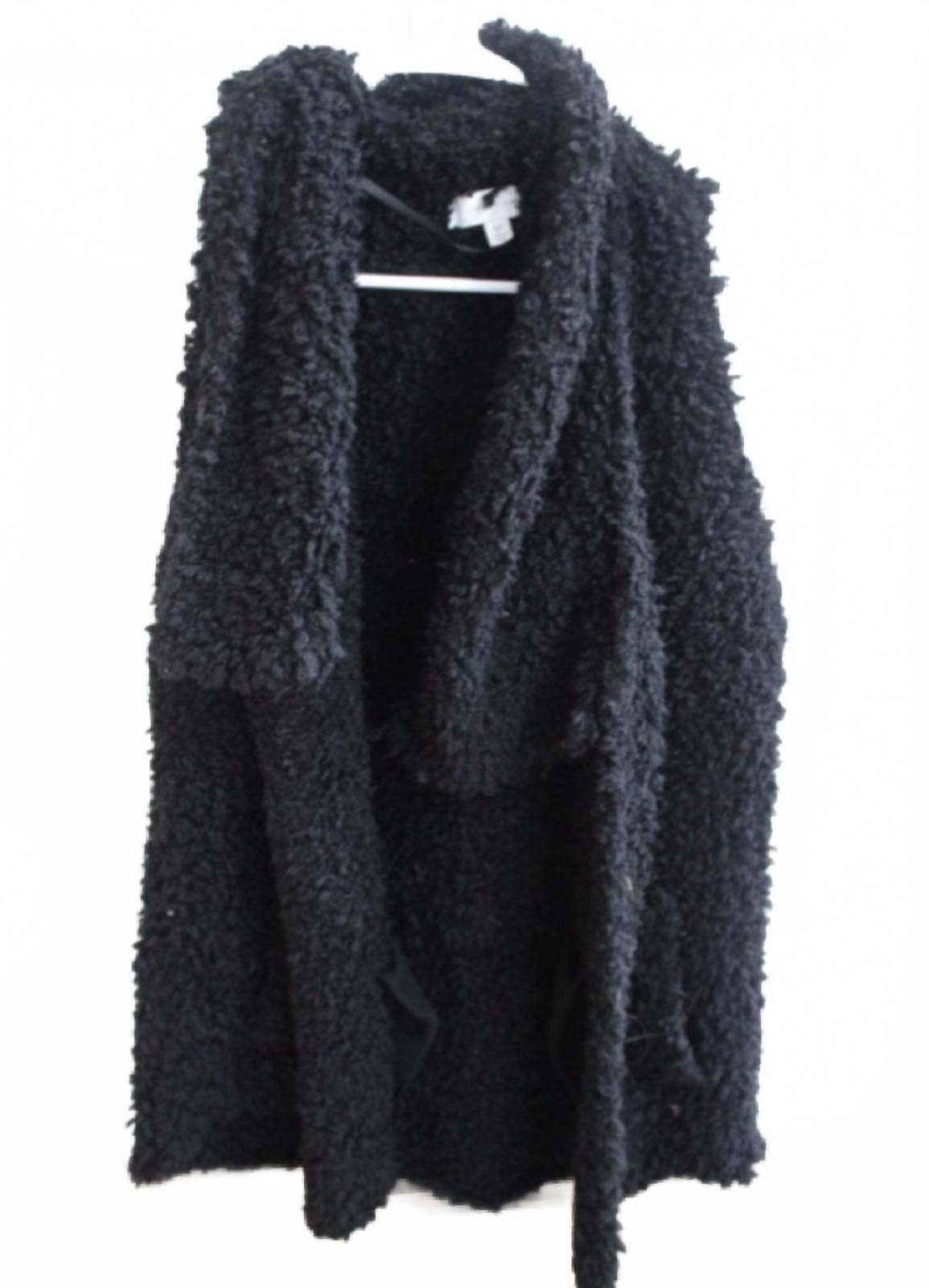 Other New Directions Black Faux Shearling Open Front Coat Vest Med Size M / US 6-8 / IT 42-44 - 1 Thumbnail