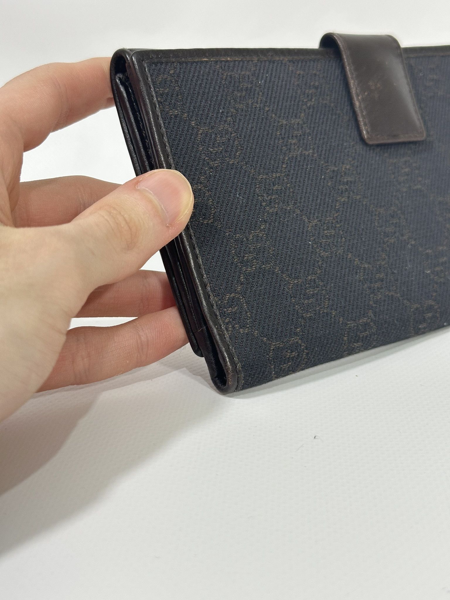 Gucci Gucci Long Wallet GG Monogram Canvas Brown and Gray Size ONE SIZE - 5 Thumbnail