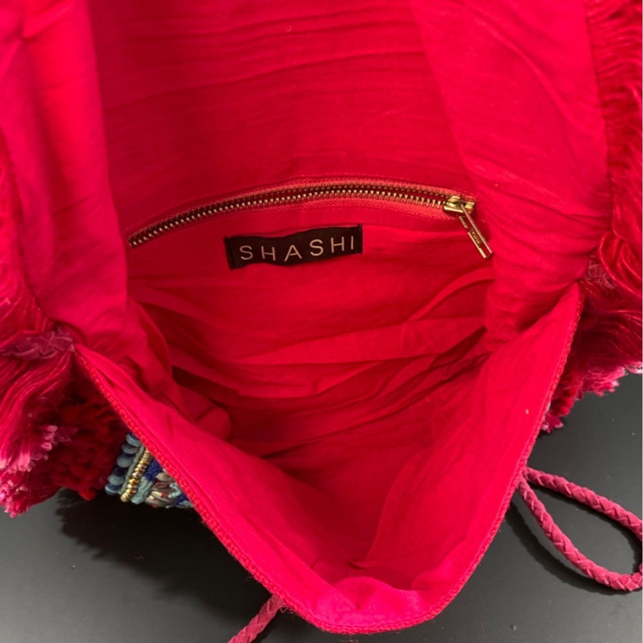 Other Shashi Women's Pink Beaded Purse/Clutch Crossbody SKU 5006 Size ONE SIZE - 4 Thumbnail