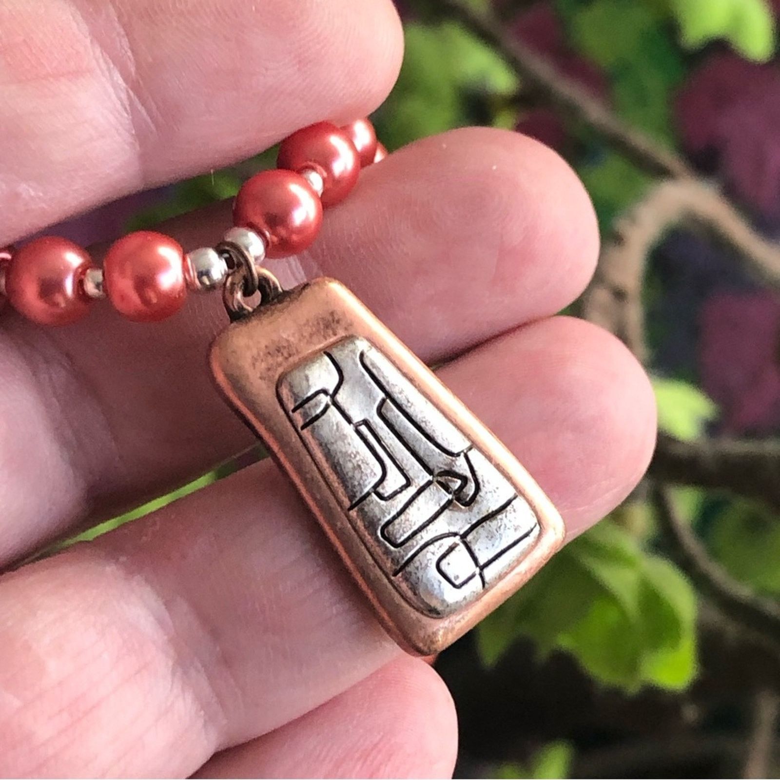 Handmade Handcrafted repurpose petroglyph style Pearl necklace Size ONE SIZE - 2 Thumbnail