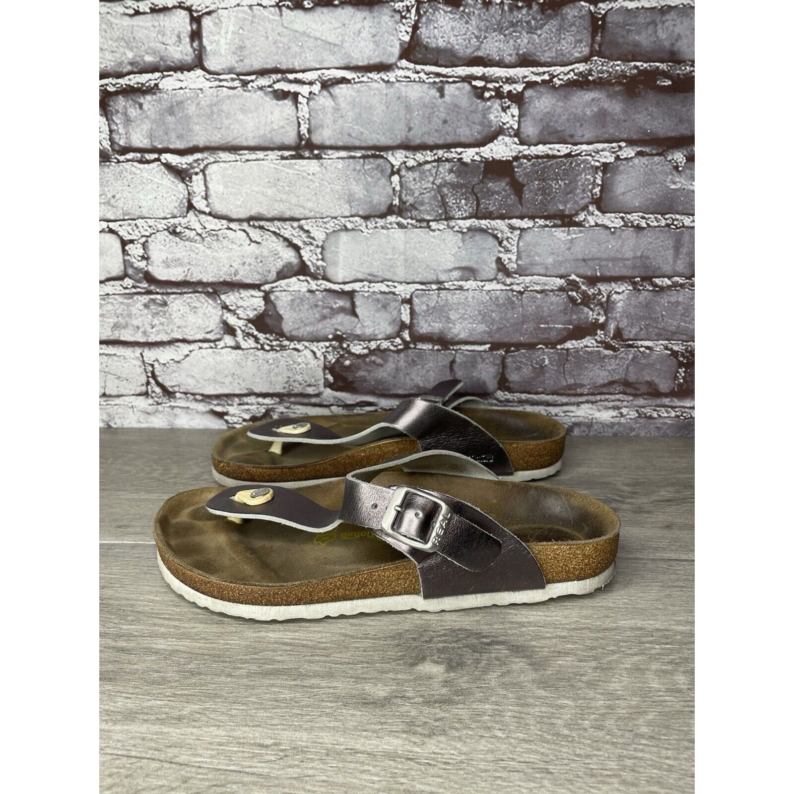 Other Real Natural Purple Metallic Leather Strap Sandals Women Sz Size US 10.5 / IT 40.5 - 14 Thumbnail